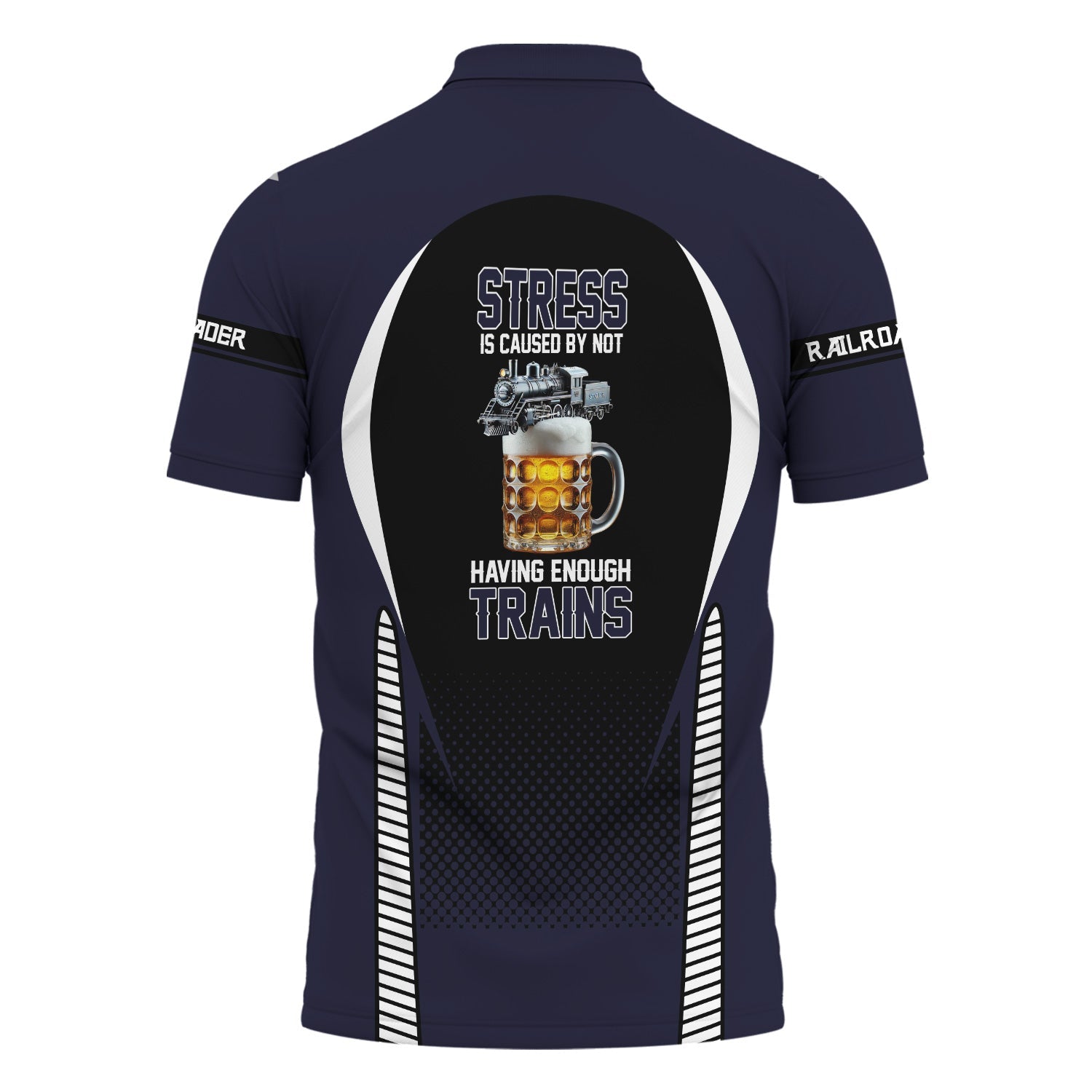 Railspirit Personalized Chessie System Railroad Polo Shirt Stress Is Caused By Not Having Enough Trains Shirt All Over Print