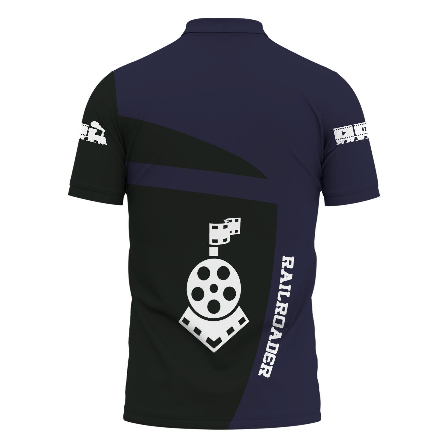 Railspirit Personalized Chessie System Railroad Polo Shirt All Aboard Steam Train Movie Projector Style Shirt