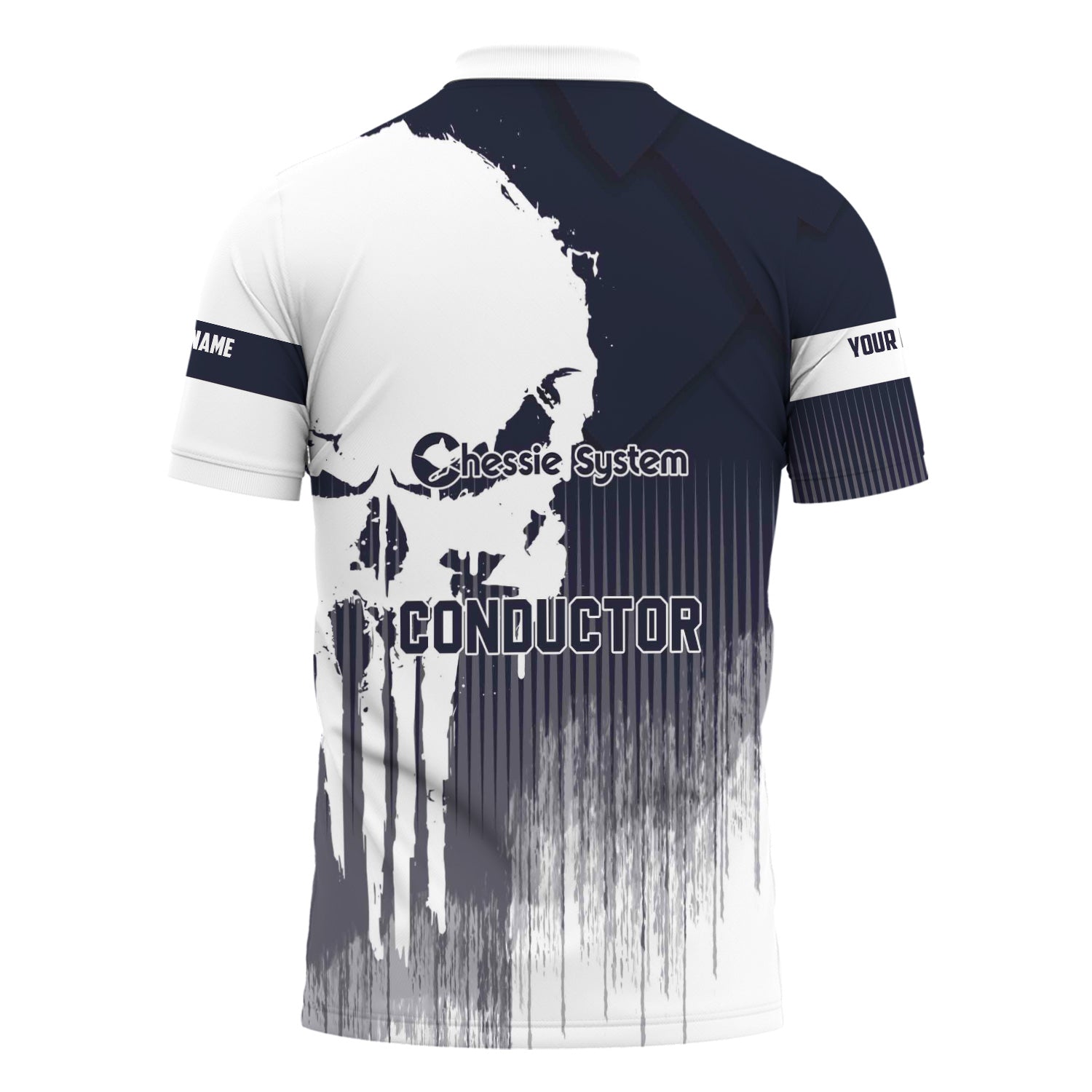 Railspirit Personalized Chessie System Railroad Polo Shirt Skull Design with Custom Job Train Shirt for Trackhead Crew