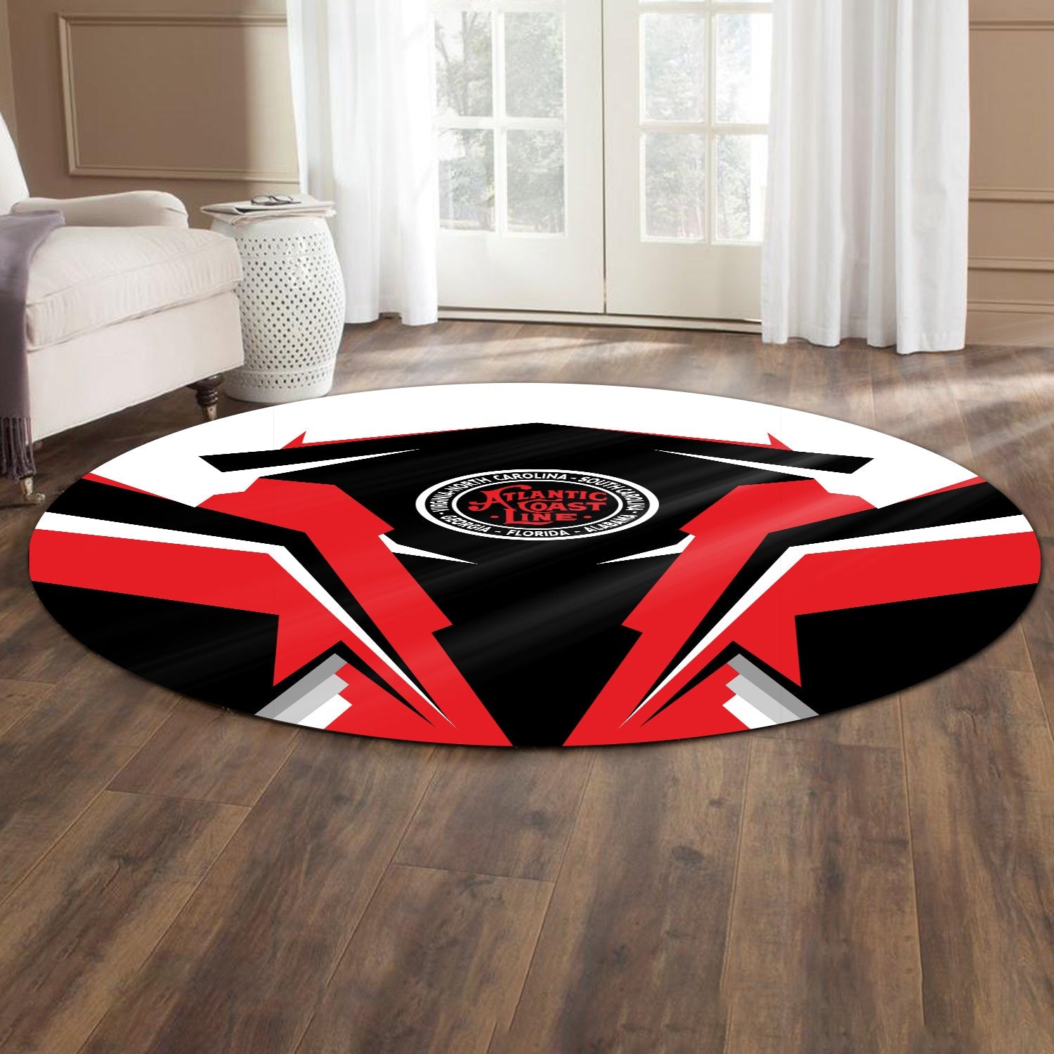 Railspirit Atlantic Coast Line Railroad Round Mat Strong Line Style Rug All Over Print