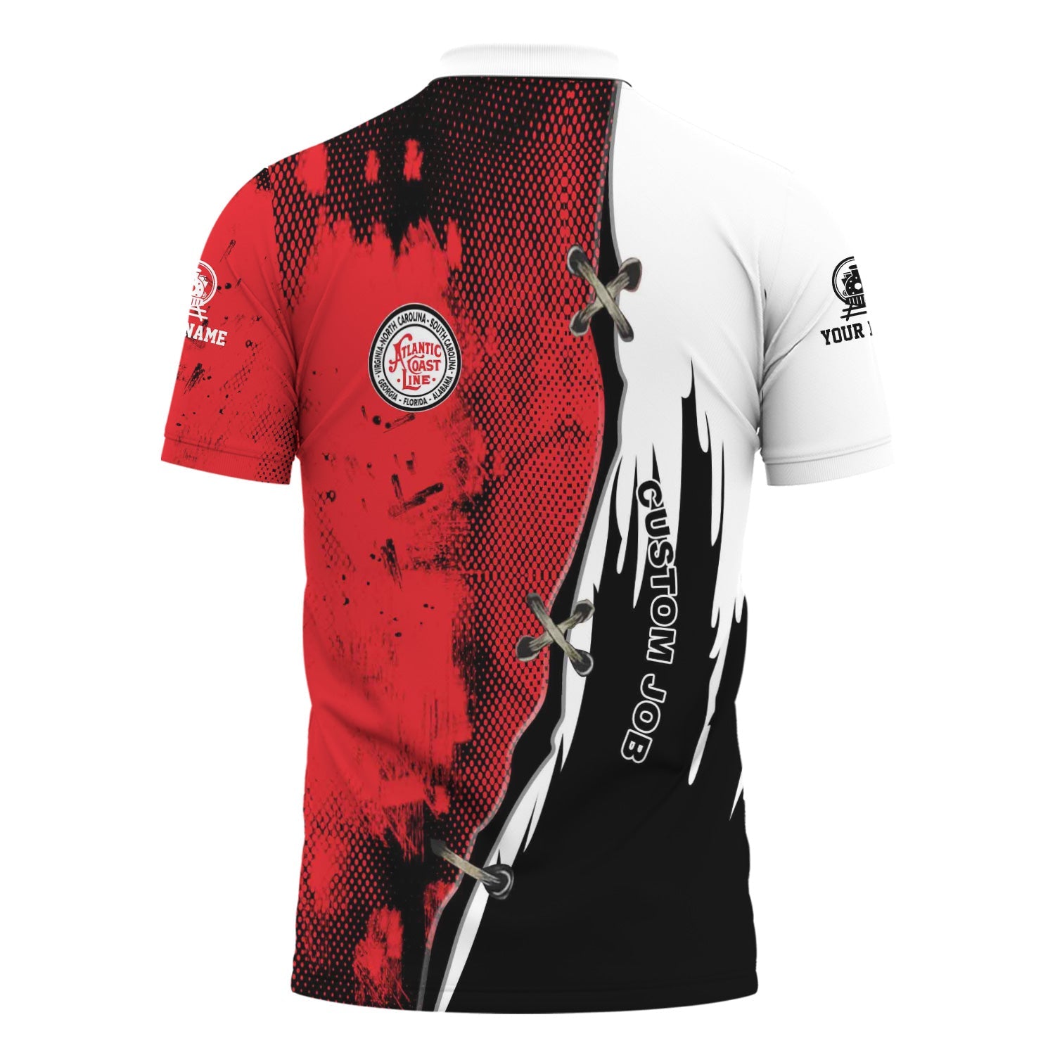 Railspirit Personalized Atlantic Coast Line Railroad Polo Shirt Retro Stitches Design with Custom Position Train Shirt