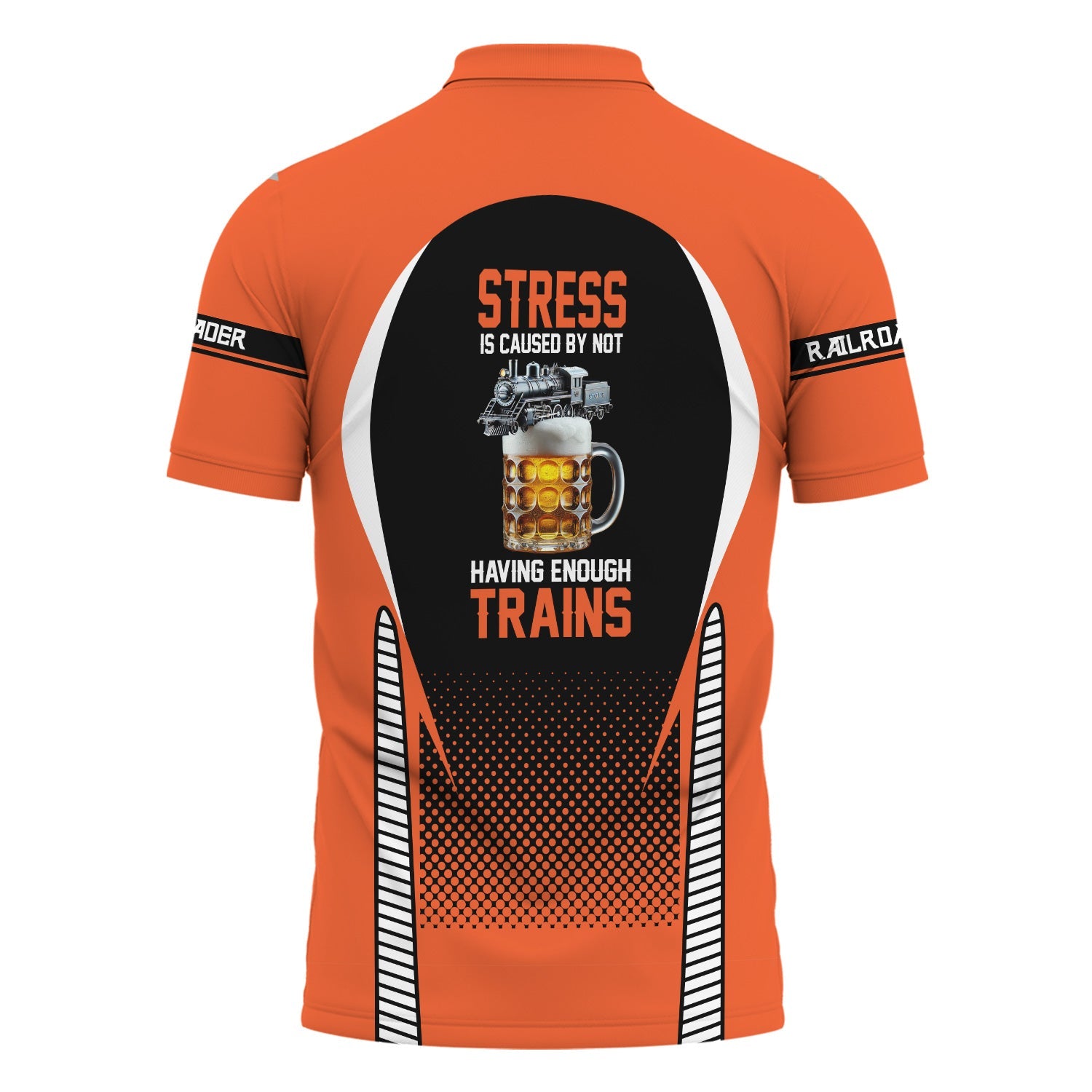 Railspirit Personalized Illinois Central Railroad Polo Shirt Stress Is Caused By Not Having Enough Trains Shirt All Over Print