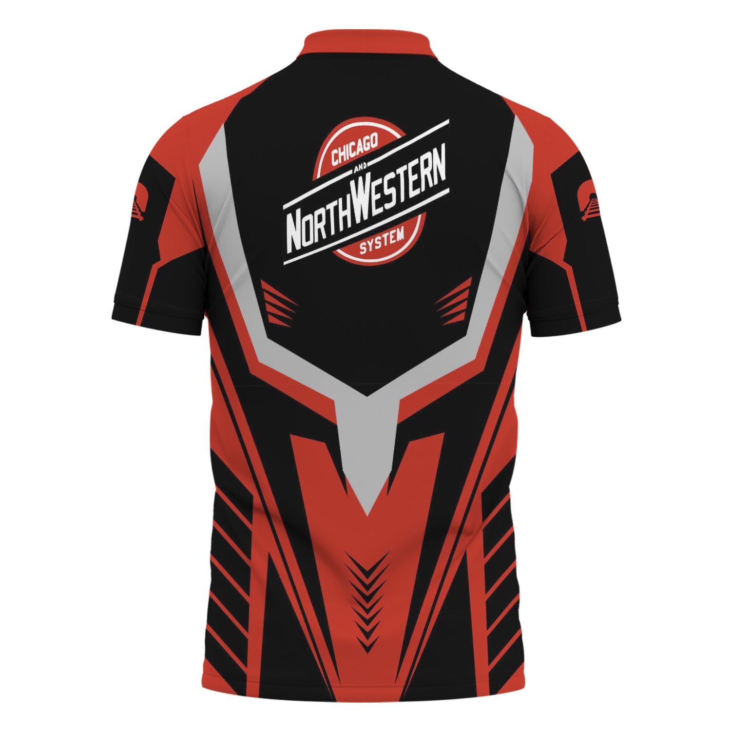 Railspirit Personalized Chicago and North Western Railway Polo Shirt Workwear-Inspired with Custom Position Train Shirt