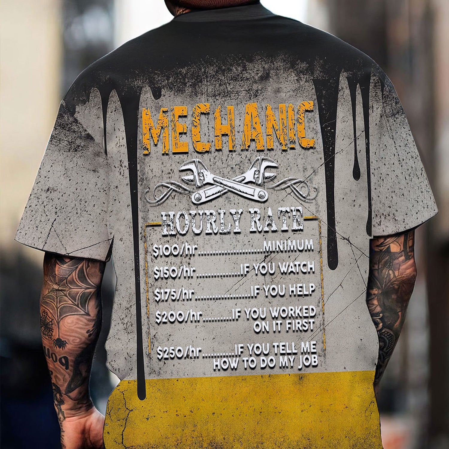Mechanic Hourly Rate Shirt, Funny Mechanic T-Shirt, Auto Repair Gift, Garage Work Tee, Car Guy Humor Shirt for Men