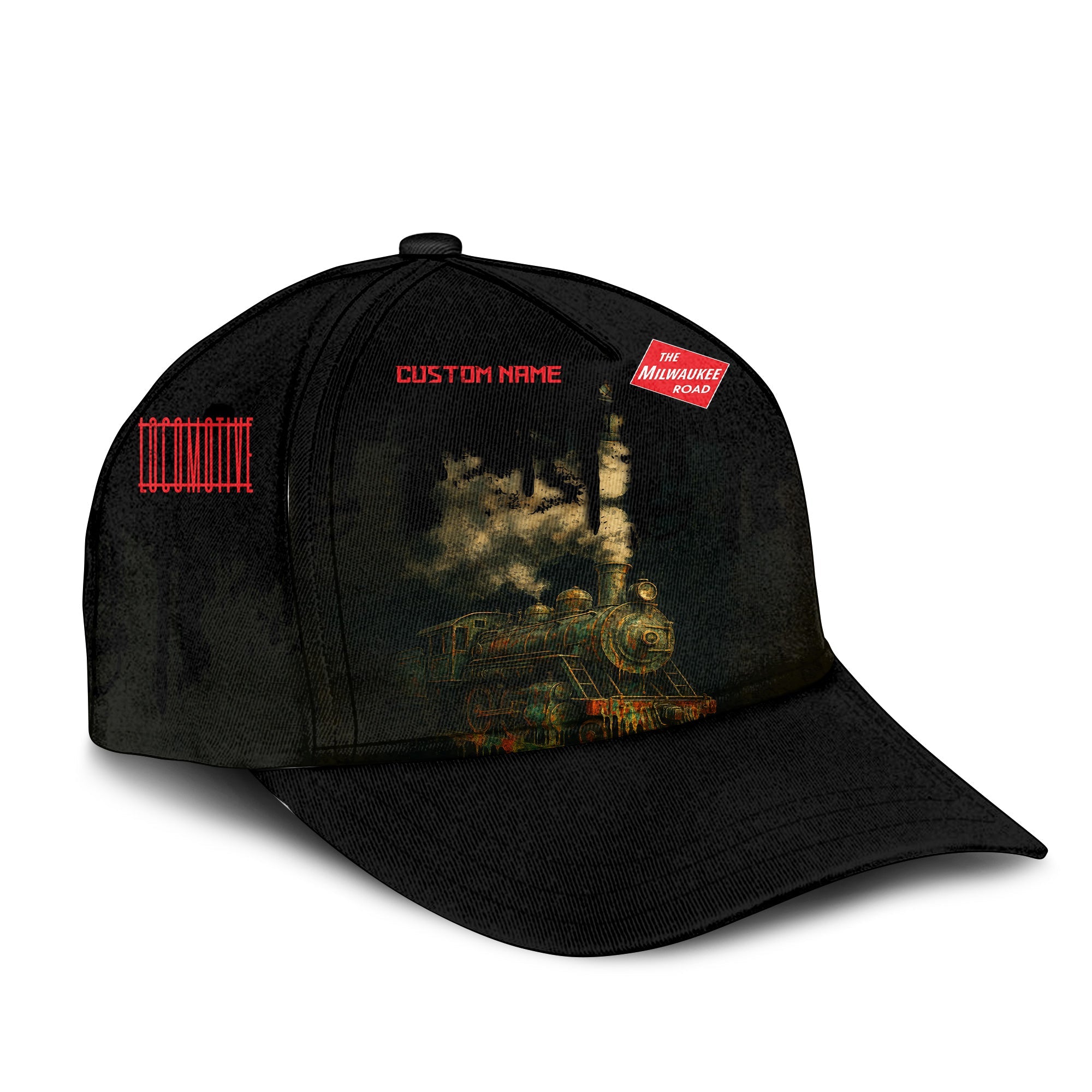 Railspirit Personalized Chicago, Milwaukee, St. Paul and Pacific Railroad Classic Cap Vintage Train Art Style Milwaukee Road Cap For Locomotive Fans