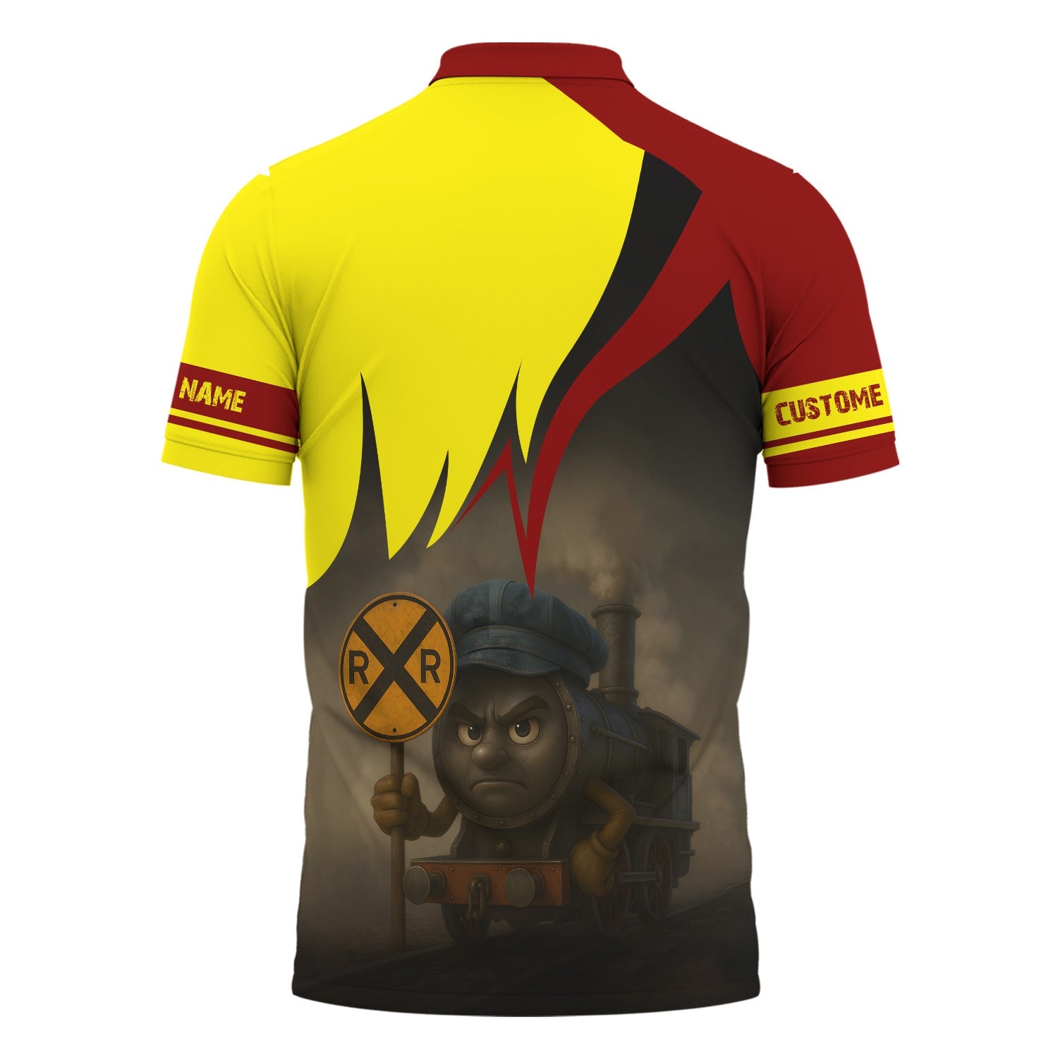 Railspirit Personalized Denver and Rio Grande Western Railroad Polo Shirt Angry Train Polo Shirt Gift Idea For Train Lover