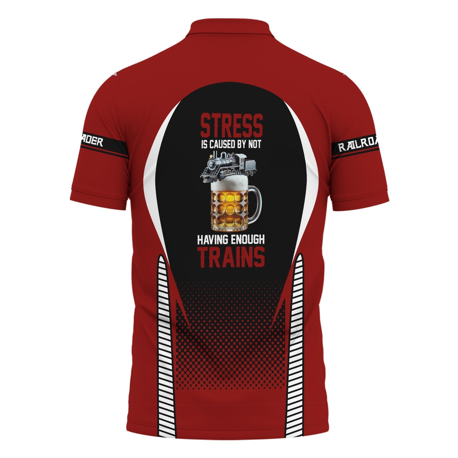 Railspirit Personalized Denver and Rio Grande Western Railroad Polo Shirt Stress Is Caused By Not Having Enough Trains Shirt All Over Print