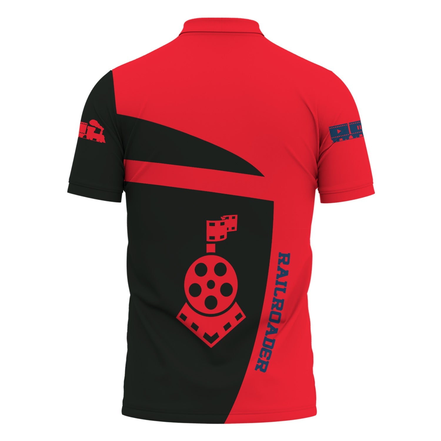 Railspirit Personalized Wabash Railroad Polo Shirt All Aboard Steam Train Movie Projector Style Shirt