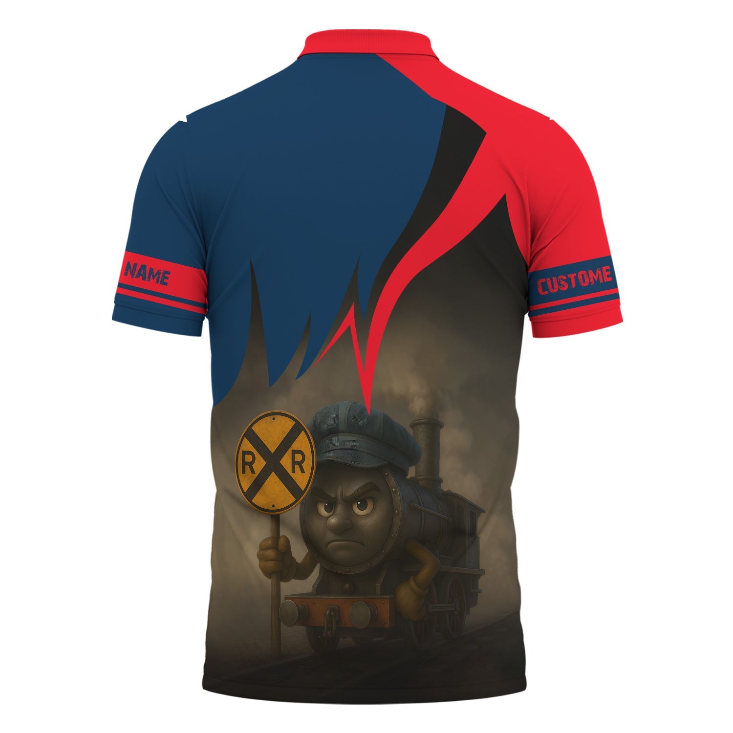 Railspirit Personalized Wabash Railroad Polo Shirt Angry Train Polo Shirt Gift Idea For Train Lover