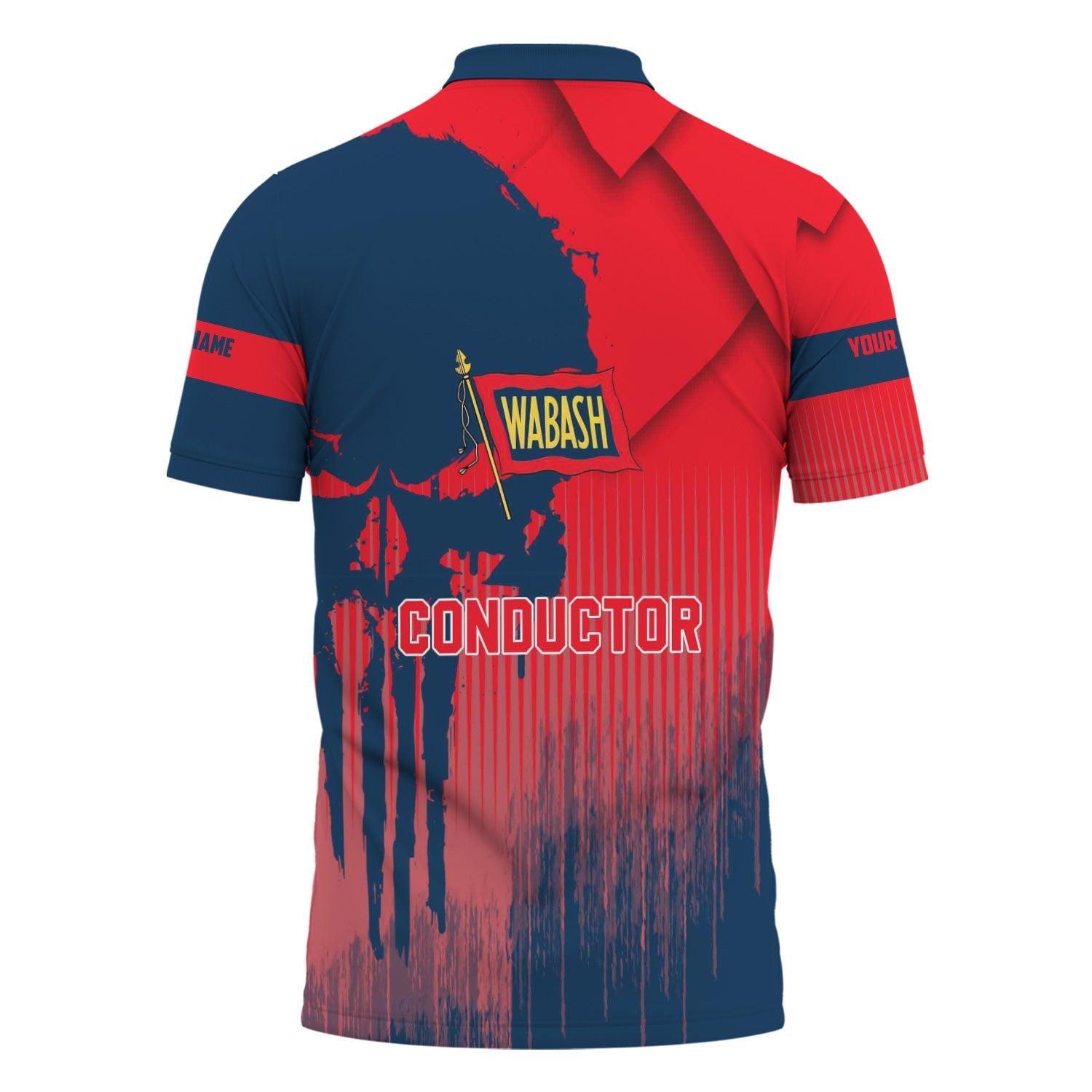 Railspirit Personalized Wabash Railroad Polo Shirt Skull Design with Custom Job Train Shirt for Trackhead Crew