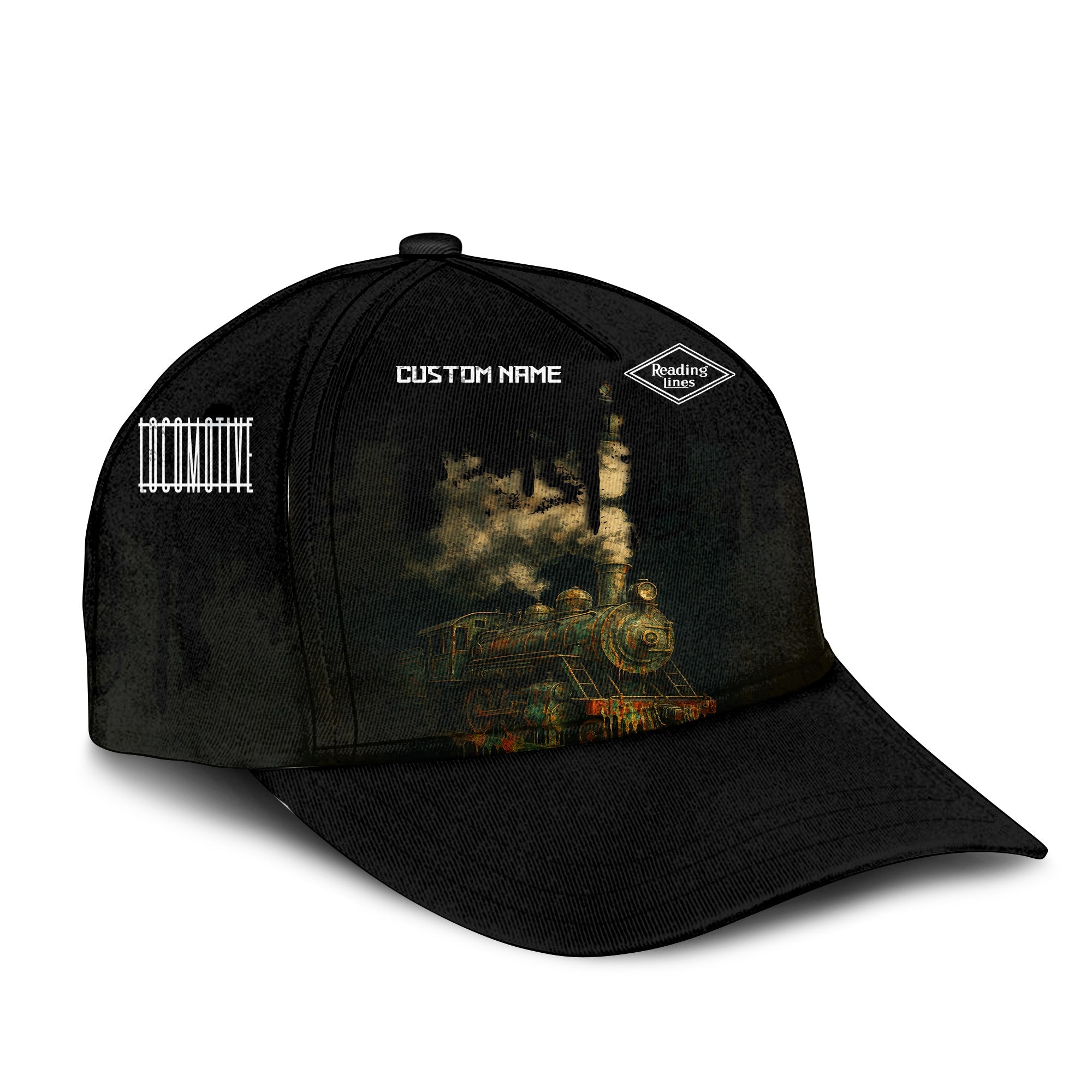 Railspirit Personalized Reading Railroad Classic Cap Vintage Train Art Style Cap For Locomotive Fans