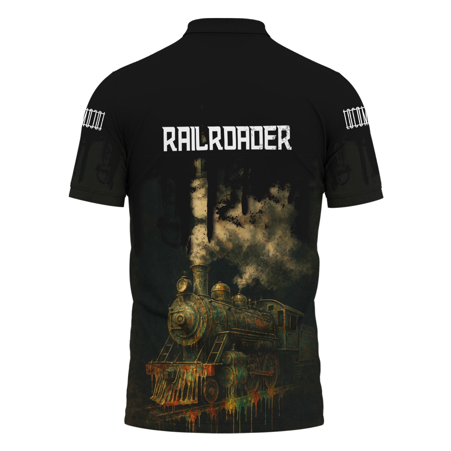 Railspirit Personalized Reading Railroad Polo Shirt Vintage Train Art Style Shirt For Locomotive Fans