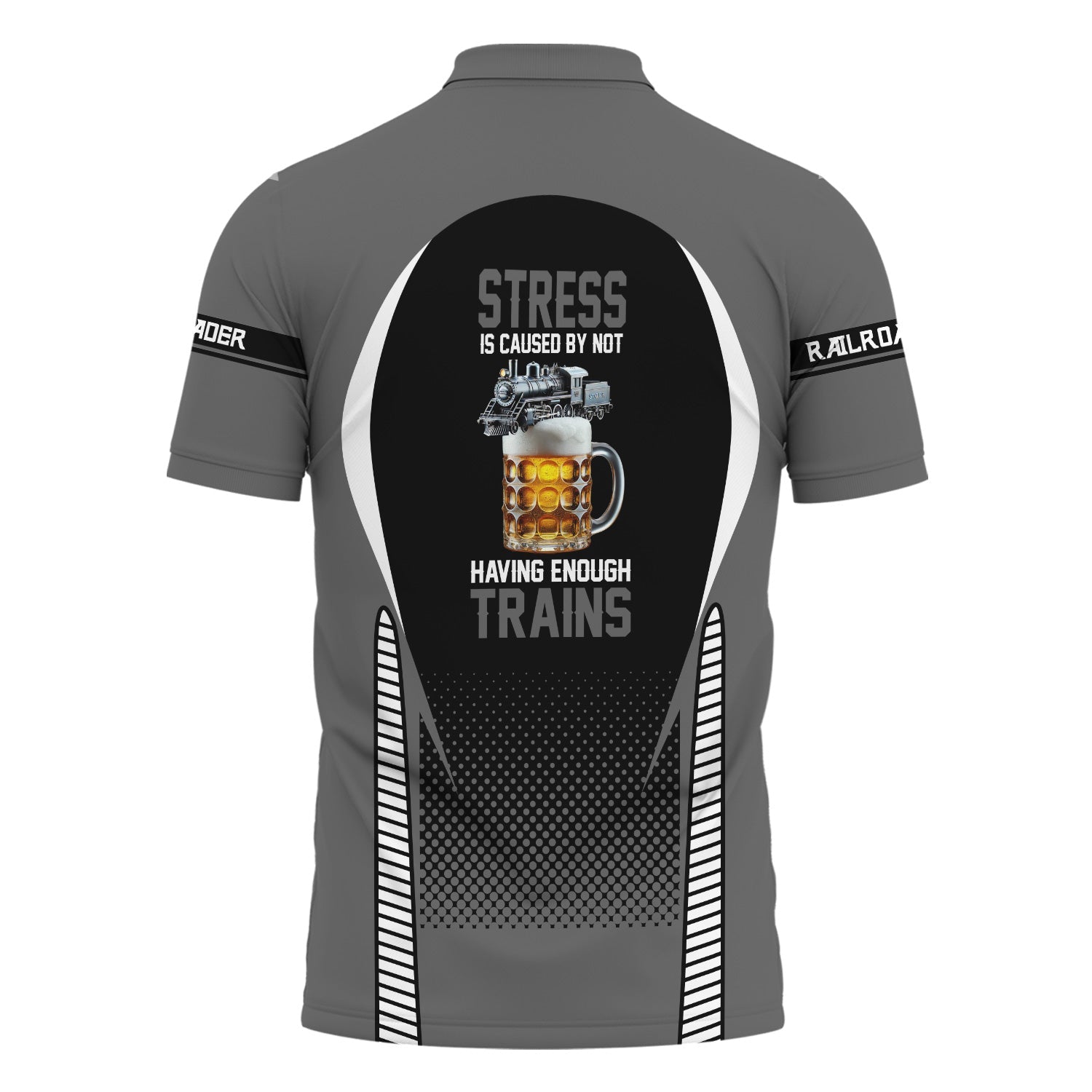 Railspirit Personalized Reading Railroad Polo Shirt Stress Is Caused By Not Having Enough Trains Shirt All Over Print