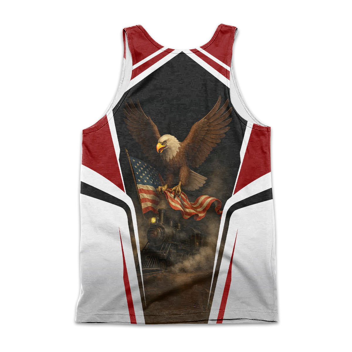Railspirit Personalized Lehigh Valley Railroad Men Tank Top American Eagle Vintage Train Shirt