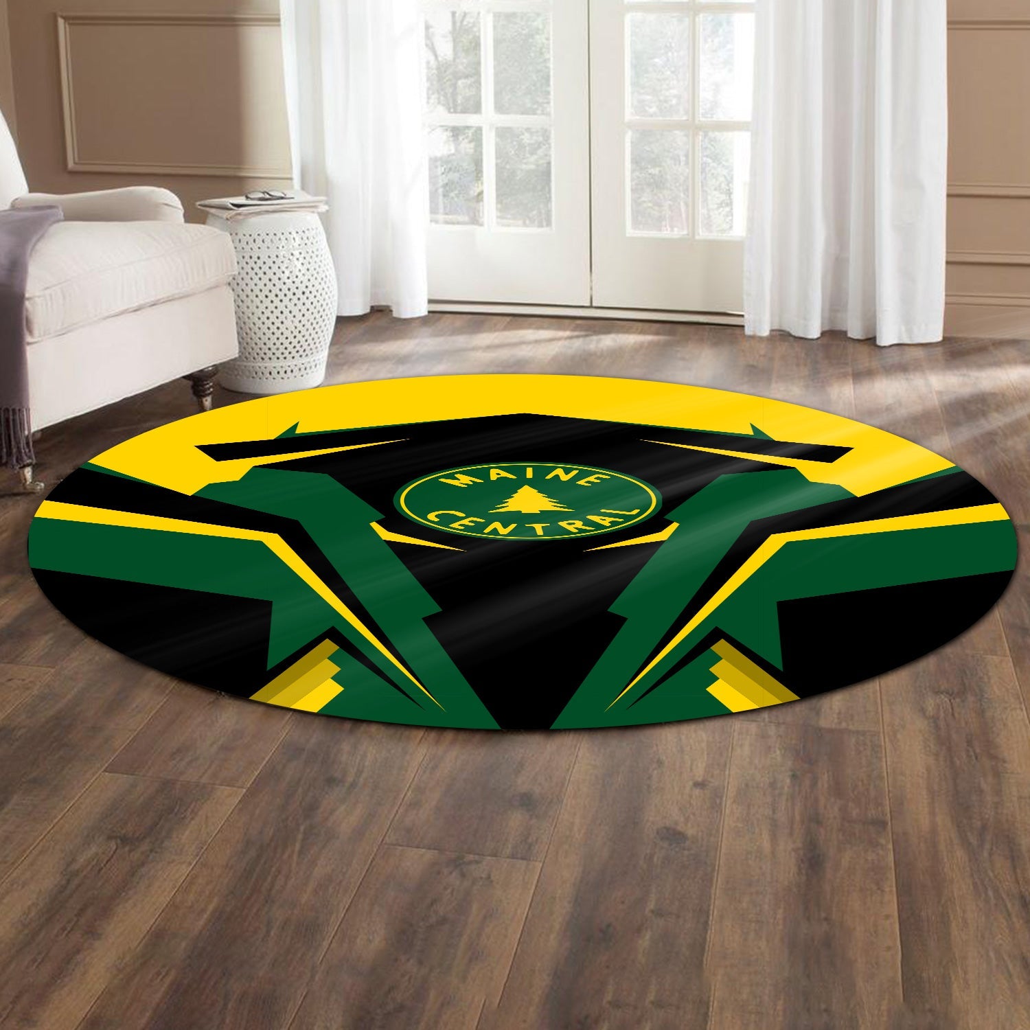 Railspirit Maine Central Railroad Round Mat Strong Line Style Rug All Over Print