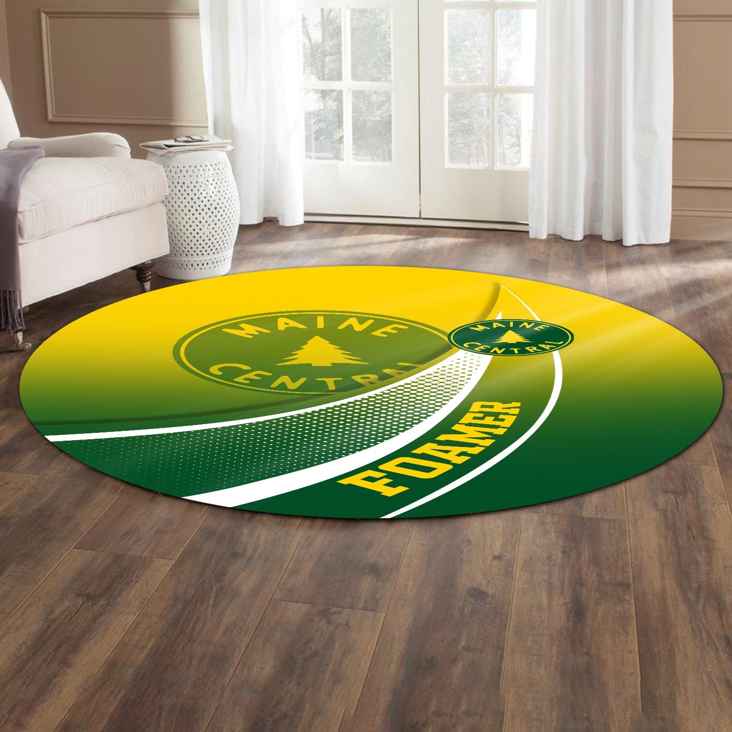 Railspirit Maine Central Railroad Round Mat Railway-Themed Style Mat Gift Idea For Trainspotter