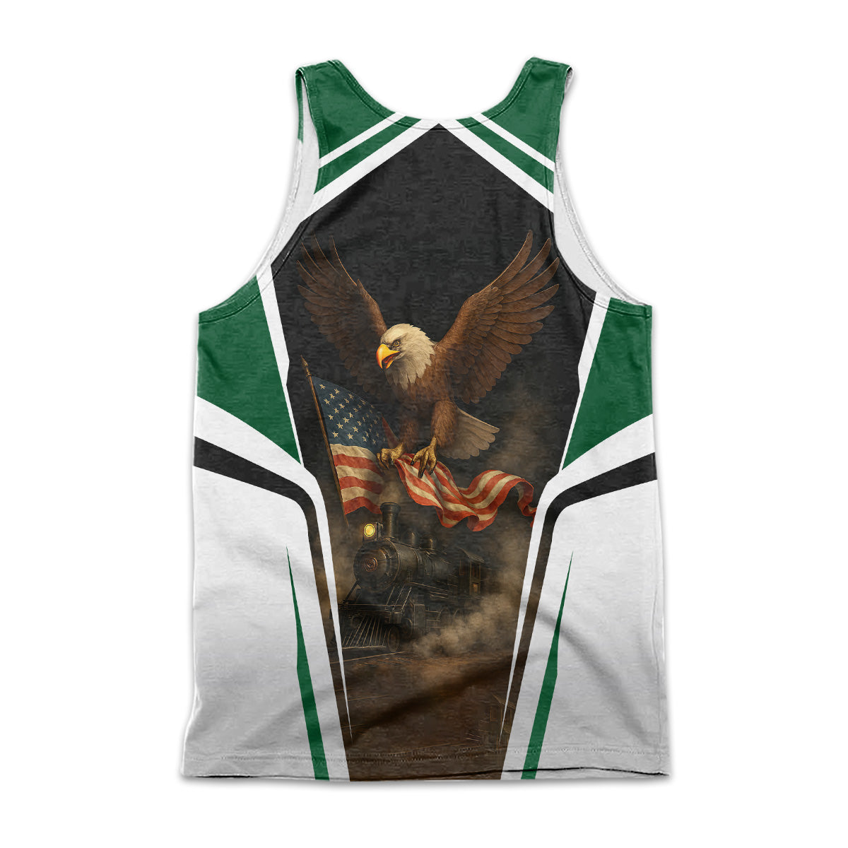 Railspirit Personalized Maine Central Railroad Men Tank Top American Eagle Vintage Train Shirt