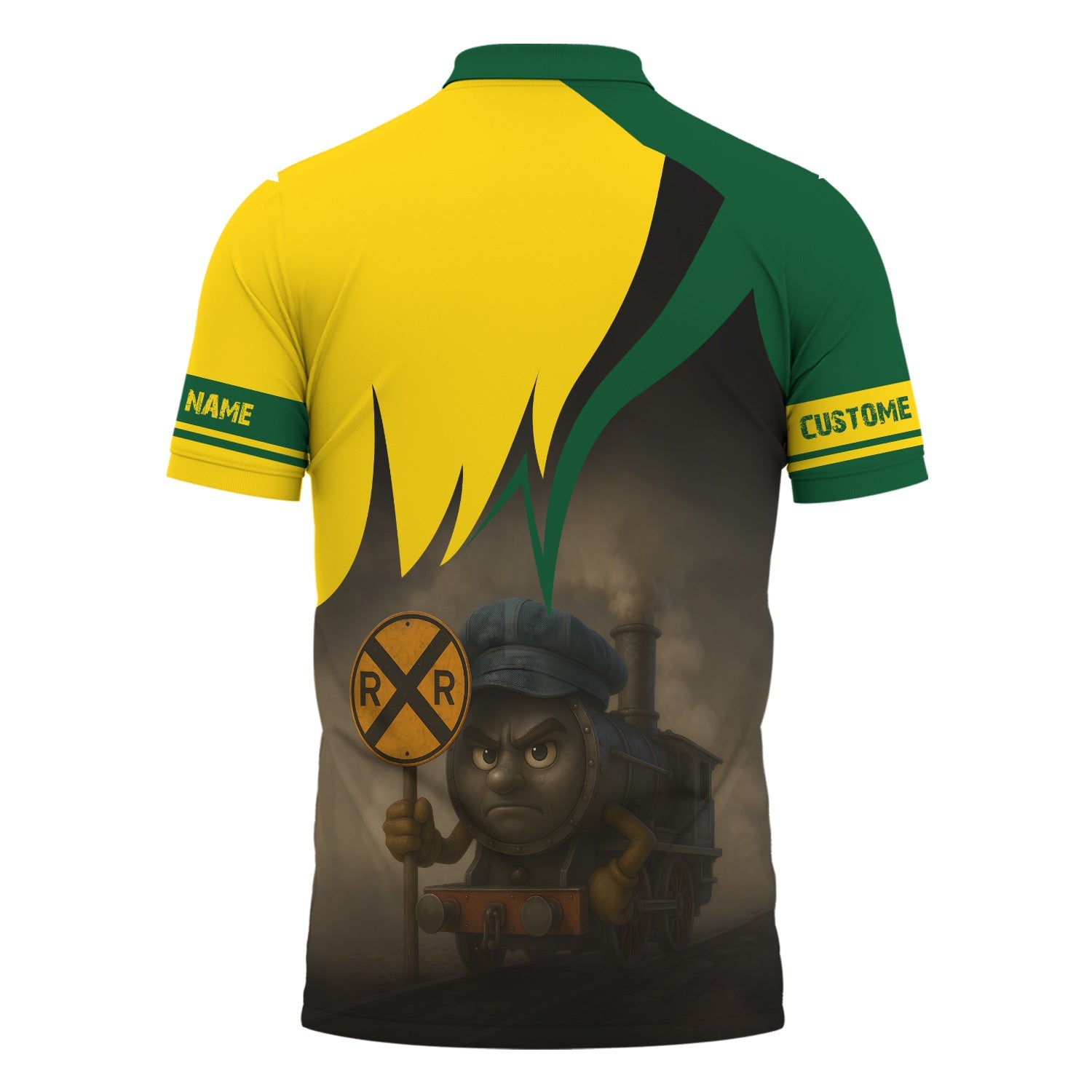 Railspirit Personalized Maine Central Railroad Polo Shirt Angry Train Polo Shirt Gift Idea For Train Lover