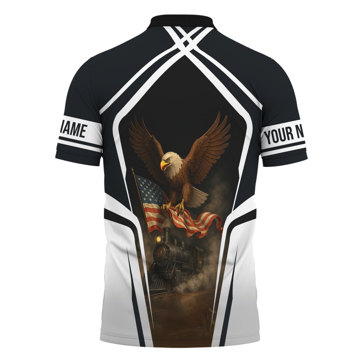 Railspirit Personalized Western Pacific Railroad Polo Shirt American Eagle Vintage Train Shirt