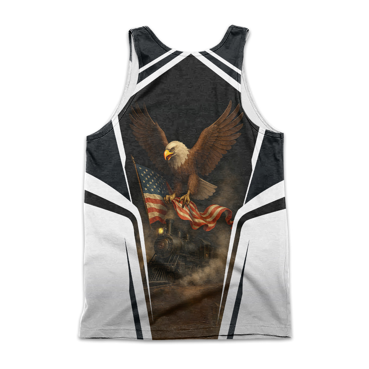Railspirit Personalized Western Pacific Railroad Men Tank Top American Eagle Vintage Train Shirt
