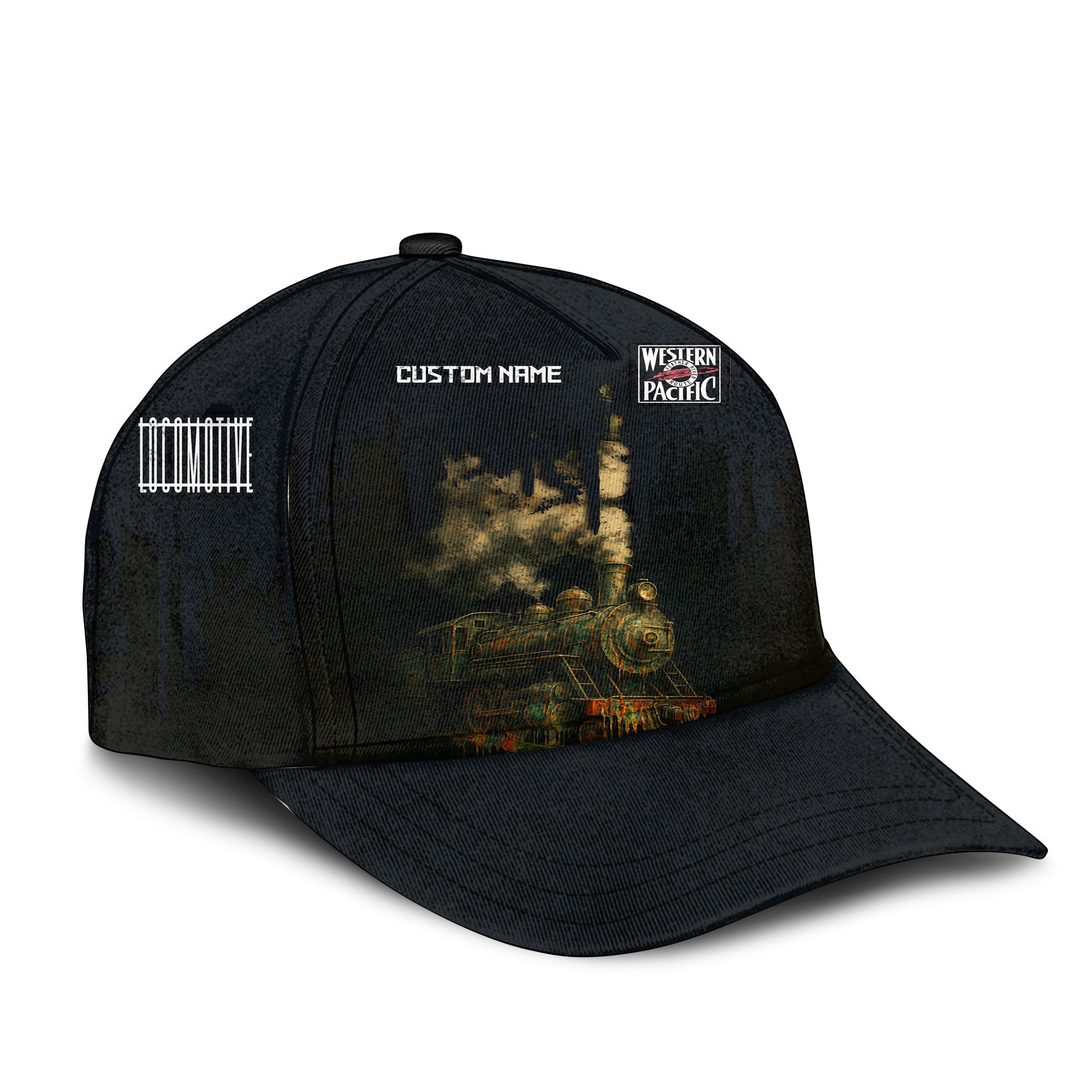 Railspirit Personalized Western Pacific Railroad Classic Cap Vintage Train Art Style Cap For Locomotive Fans