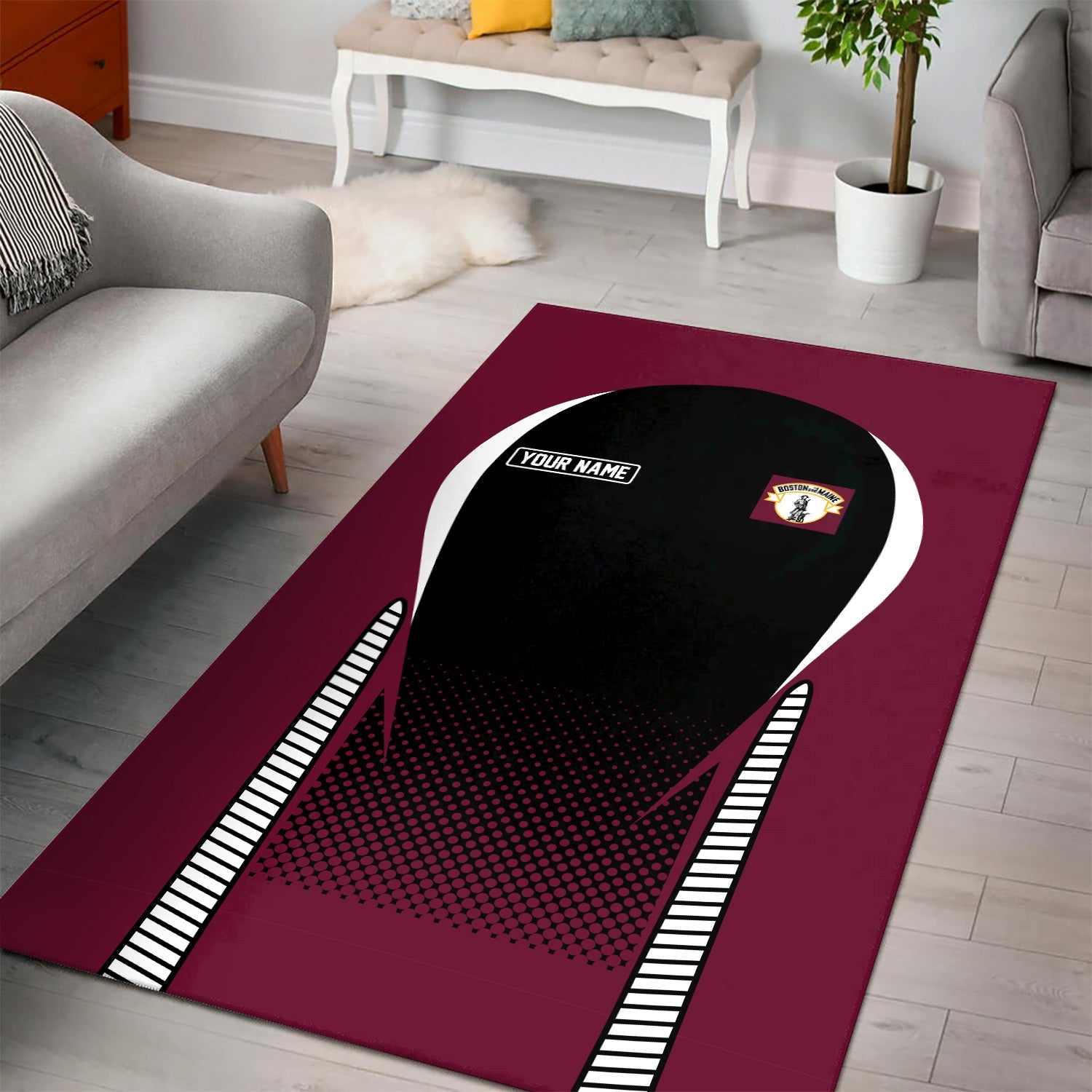 Railspirit Personalized Boston and Maine Railroad Area Rug All Over Printed Rug