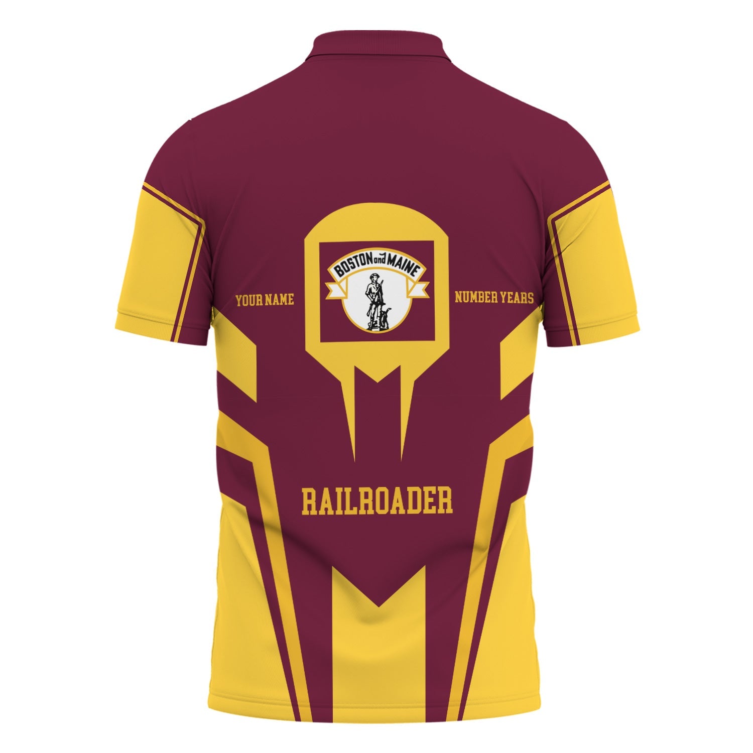 Railspirit Personalized Boston and Maine Railroad Polo Shirt Custom Year Railroader Shirt Gift Idea For Train Lover