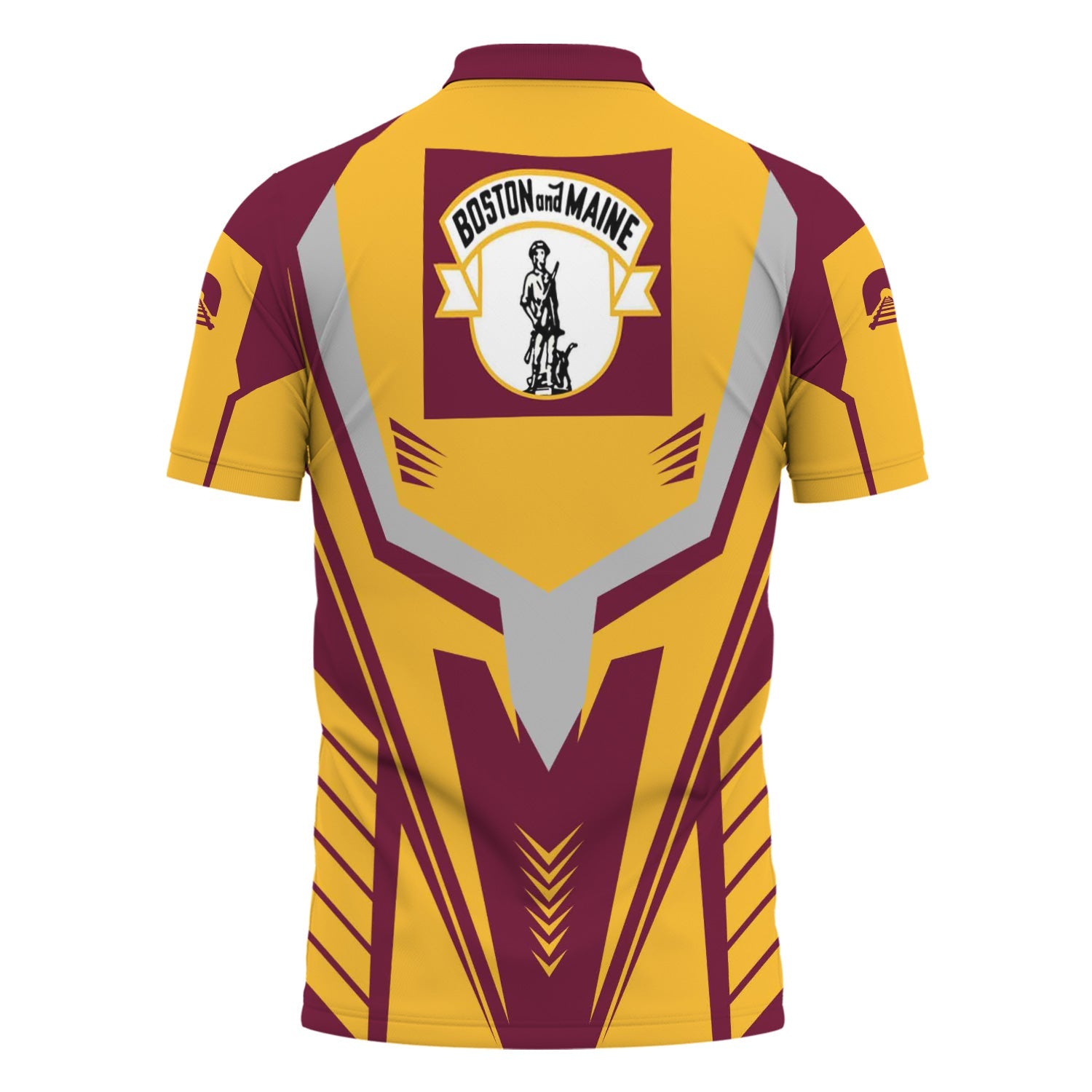 Railspirit Personalized Boston and Maine Railroad Polo Shirt Workwear-Inspired with Custom Position Train Shirt