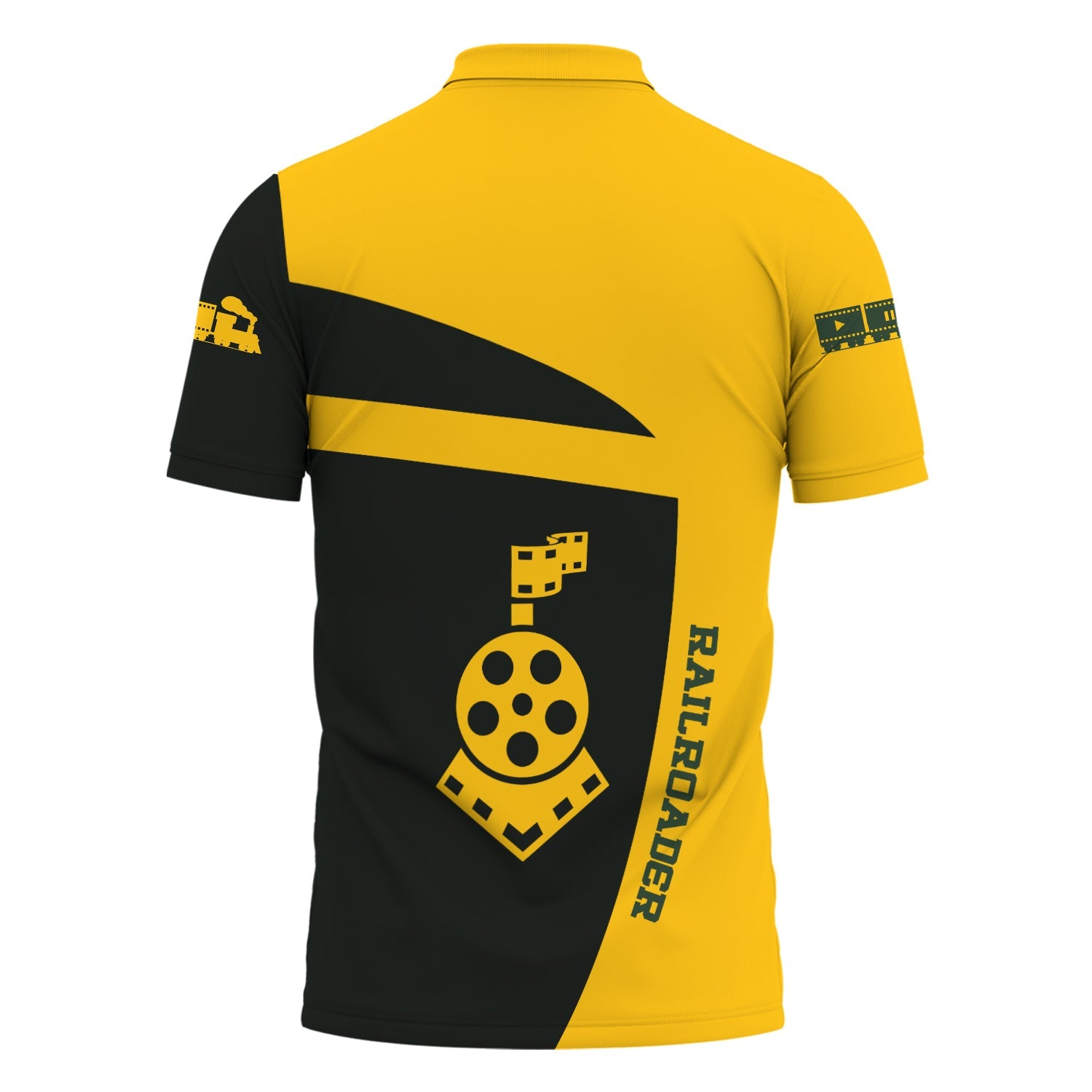 Railspirit Personalized New York, New Haven and Hartford Railroad Polo Shirt All Aboard Steam Train Movie Projector Style New Haven Railroad Shirt