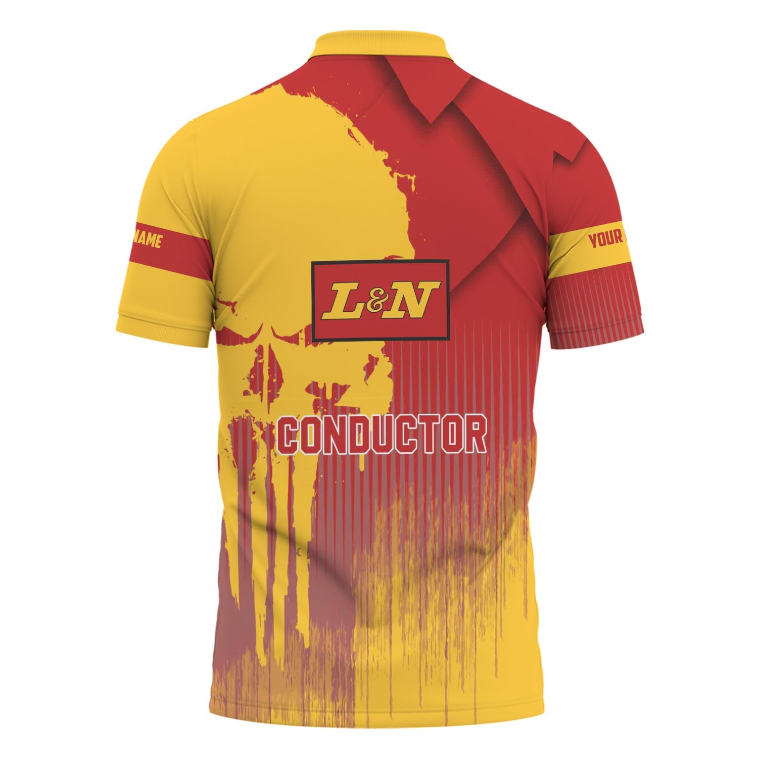 Railspirit Personalized Louisville and Nashville Railroad Polo Shirt Skull Design with Custom Job L&N Train Shirt for Trackhead Crew