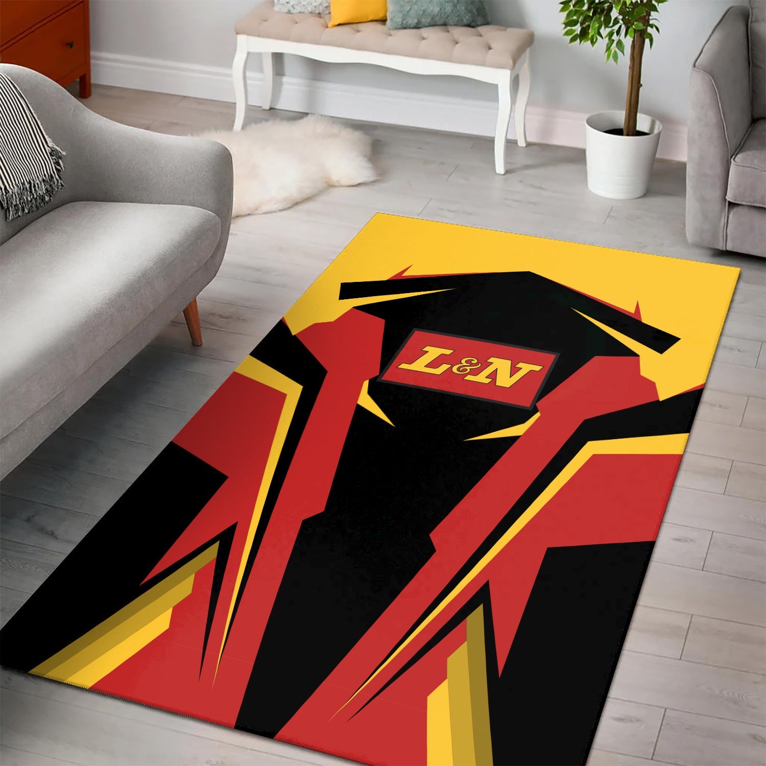 Railspirit Personalized Louisville and Nashville Railroad Area Rug L&N Strong Line Style  Train Area Rug Gift Idea For Train Lover