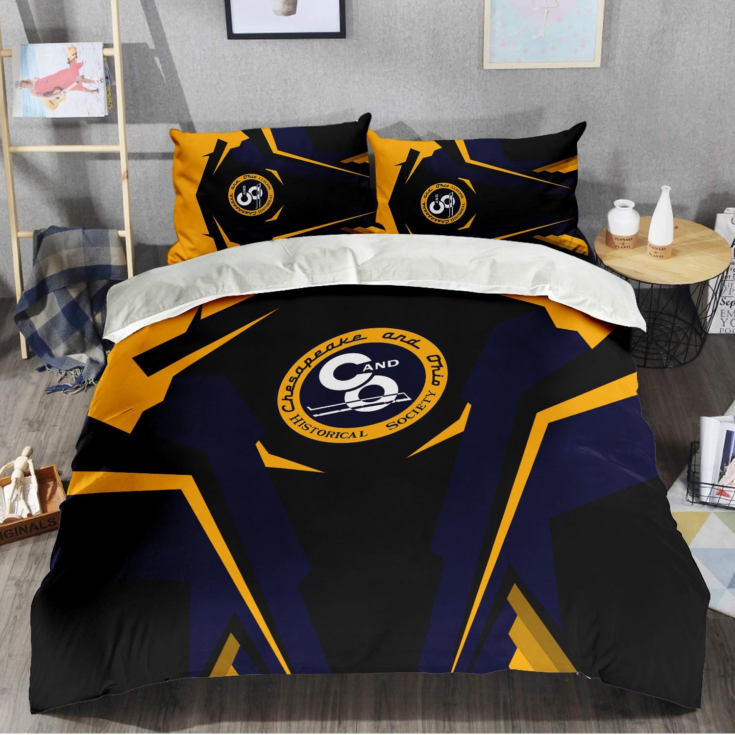 Railspirit Chesapeake and Ohio Railway Bedding Set Strong Line Style C&O Bedding Set All Over Print