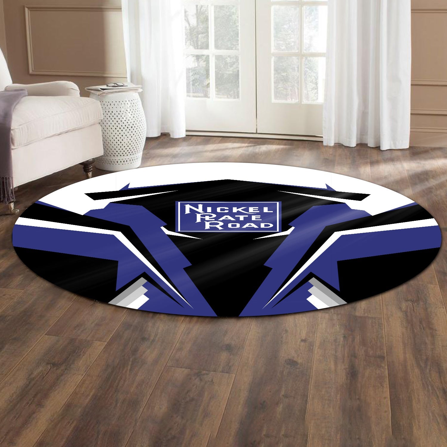 Railspirit New York, Chicago and St. Louis Railroad Round Mat Strong Line Style Nickel Plate Road Mat All Over Print