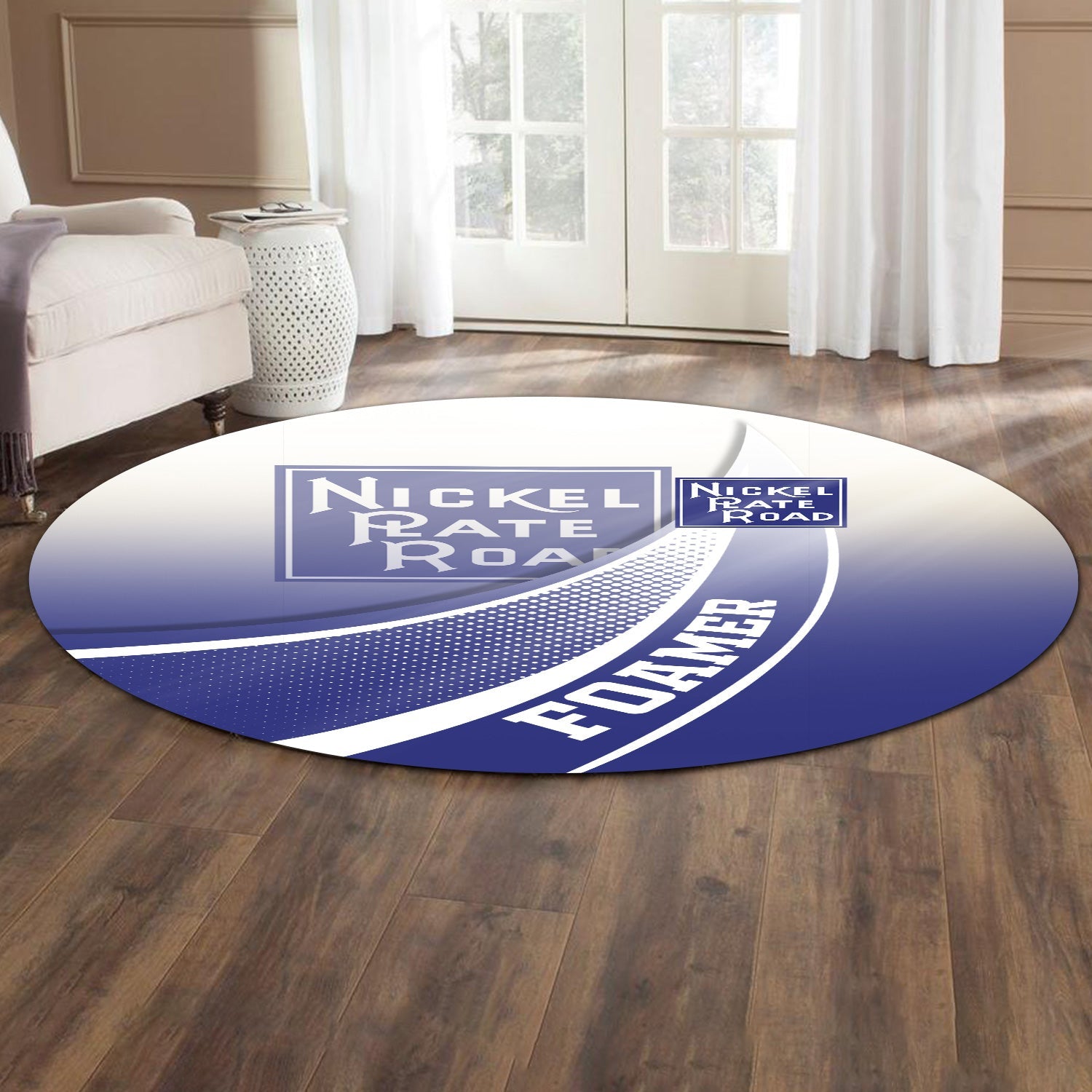 Railspirit New York, Chicago and St. Louis Railroad Round Mat Railway-Themed Style Nickel Plate Road Mat Gift Idea For Trainspotter
