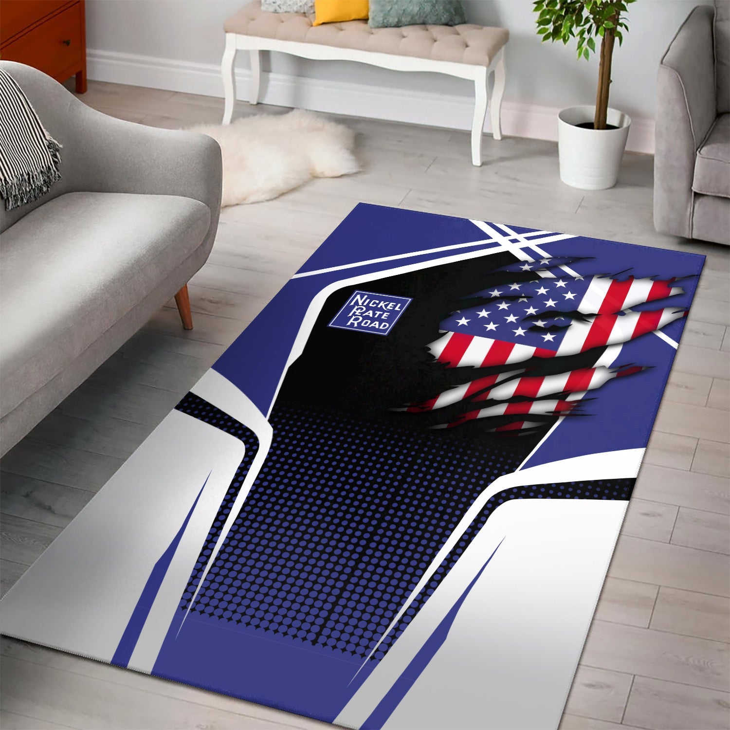 Railspirit Personalized New York, Chicago and St. Louis Railroad Area Rug American Eagle Vintage Train Nickel Plate Road Rug