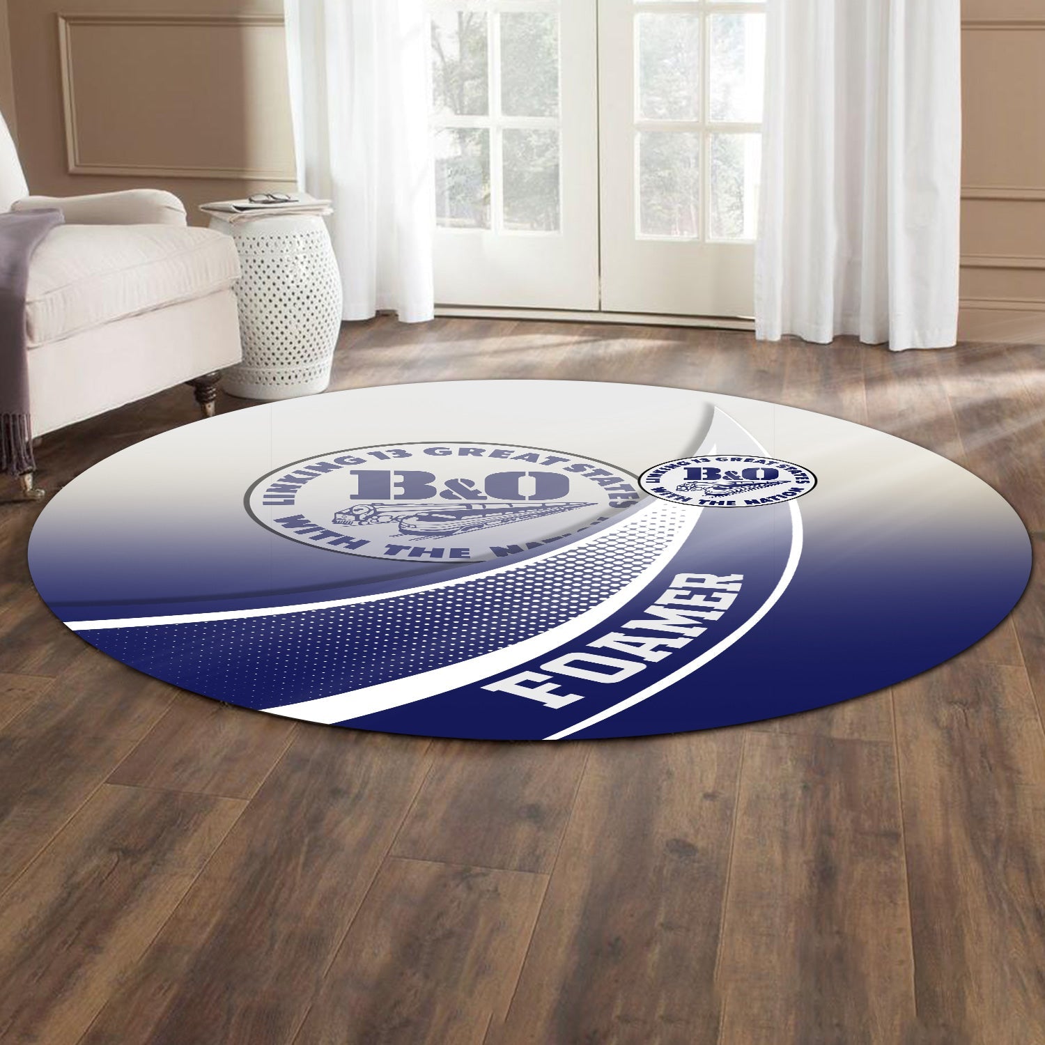 Railspirit B&O Great States Railroad Round Mat Railway-Themed Style Mat Gift Idea For Trainspotter