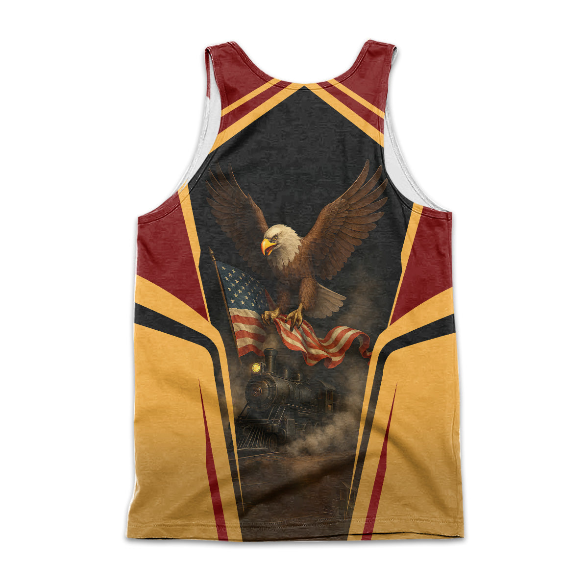 Railspirit Personalized Duluth, Missabe, & Iron Range Railroad Men Tank Top American Eagle Vintage Train Shirt
