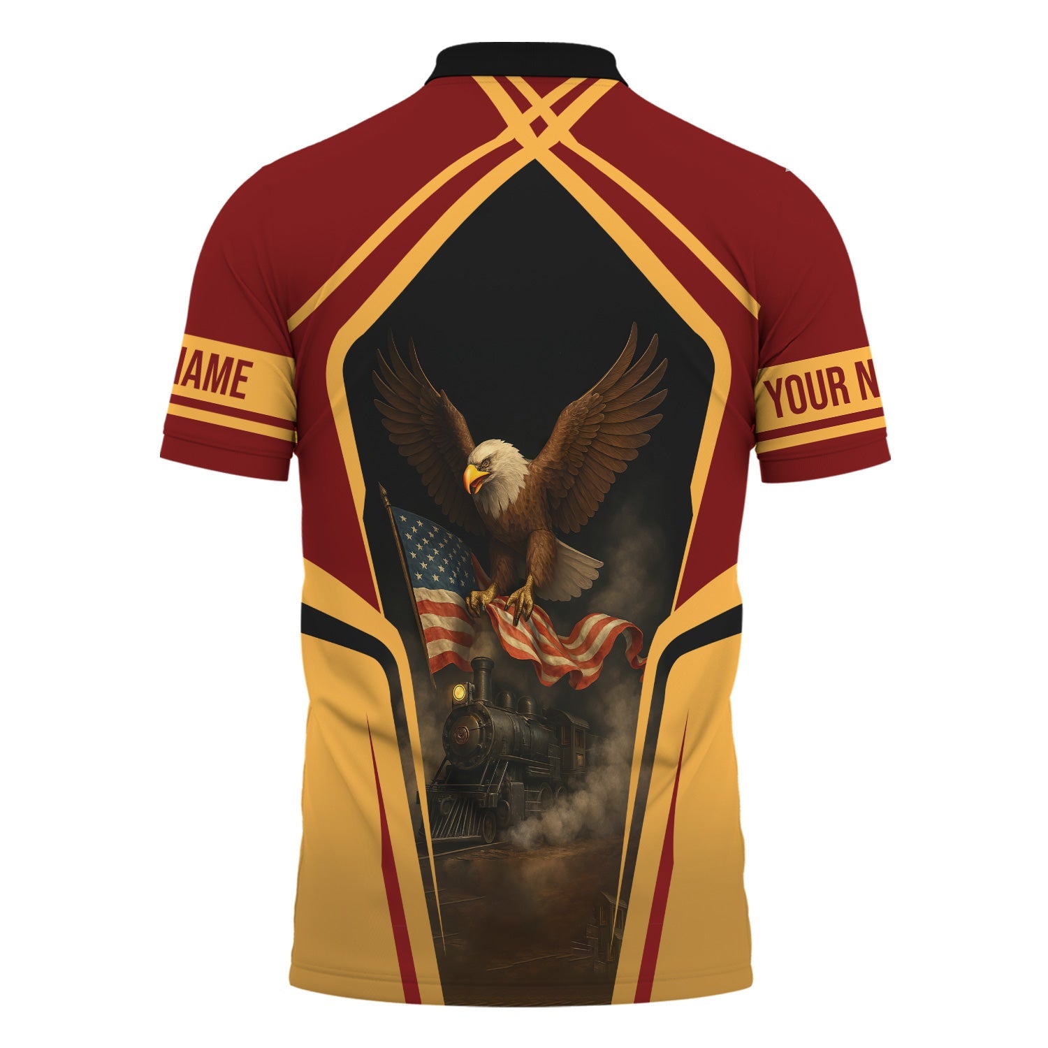 Railspirit Personalized Duluth, Missabe, & Iron Range Railroad Polo Shirt American Eagle Vintage Train Shirt