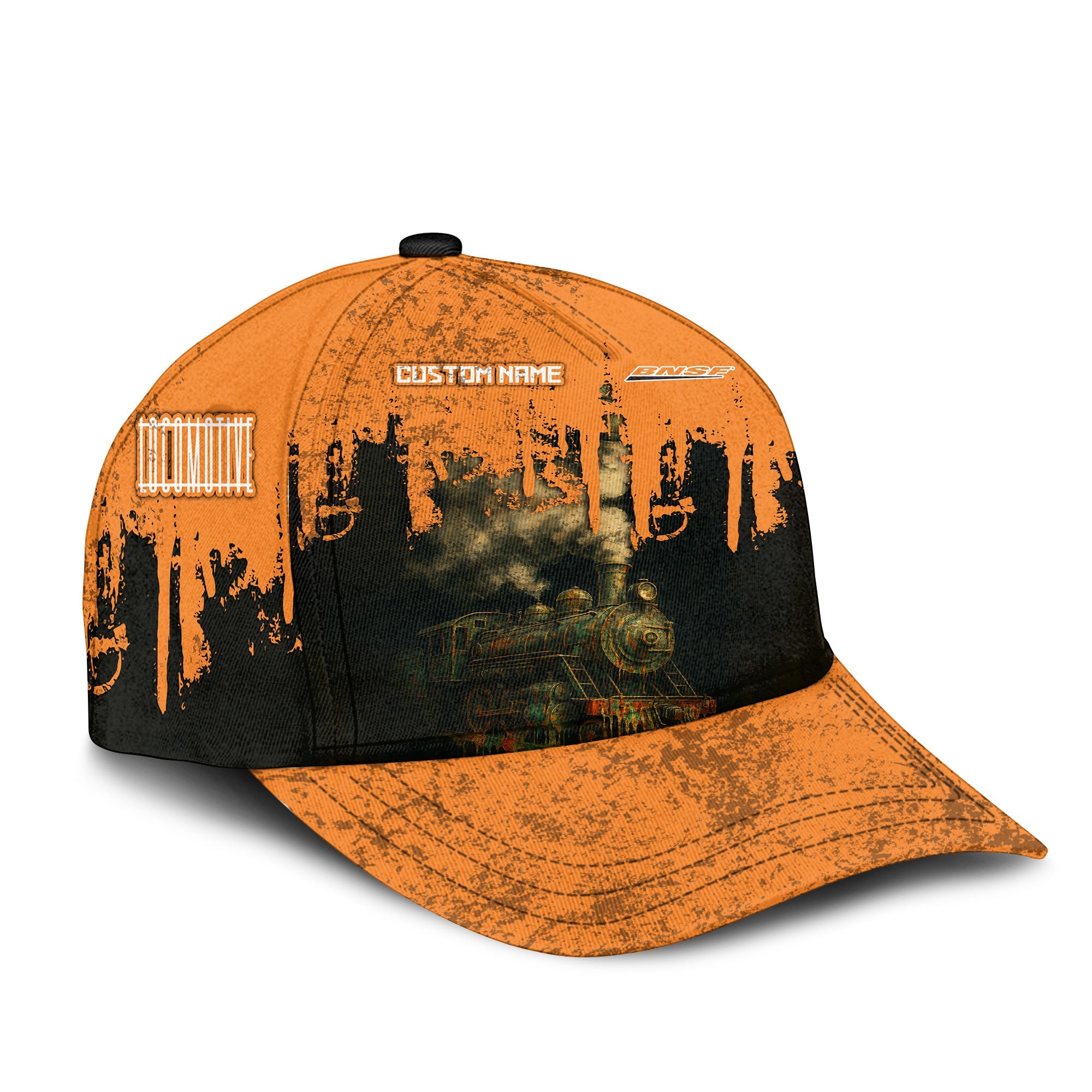 Railspirit Personalized BNSF Railway Classic Cap Vintage Train Art Style Cap For Locomotive Fans