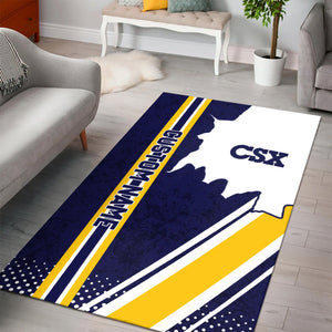 Railspirit Personalized CSX Transportation Railroad Area Rug Vintage All Over Printed Rug