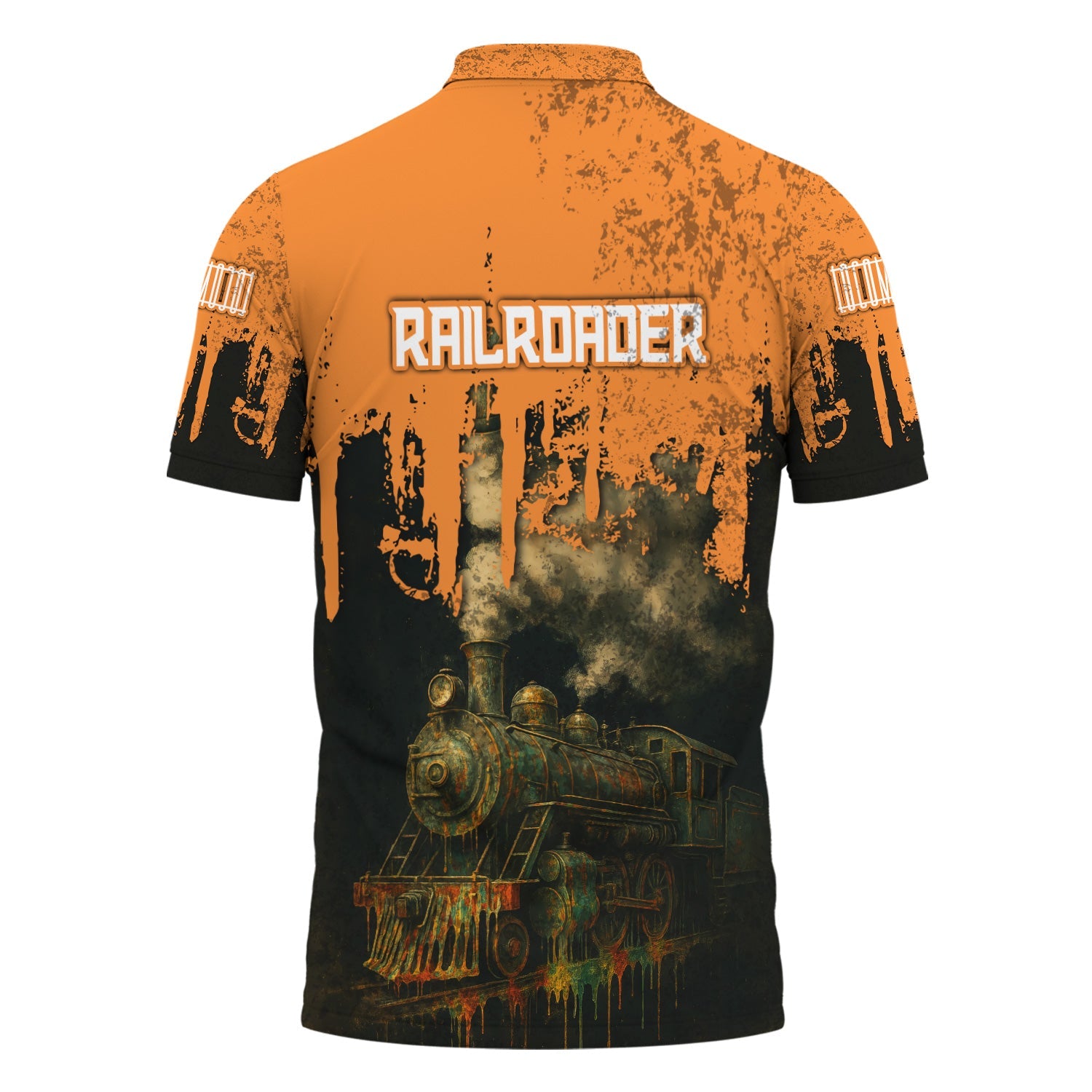 Railspirit Personalized BNSF Railway Polo Shirt Vintage Train Art Style Shirt For Locomotive Fans