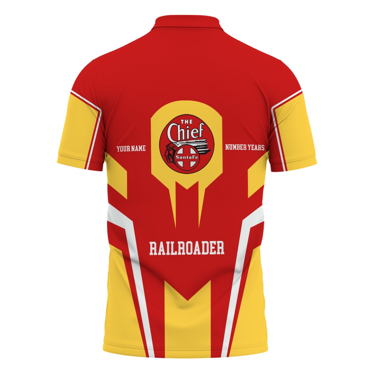 Railspirit Personalized The Chief Santa Fe Railroad Polo Shirt Custom Year Railroader Shirt Gift Idea For Train Lover