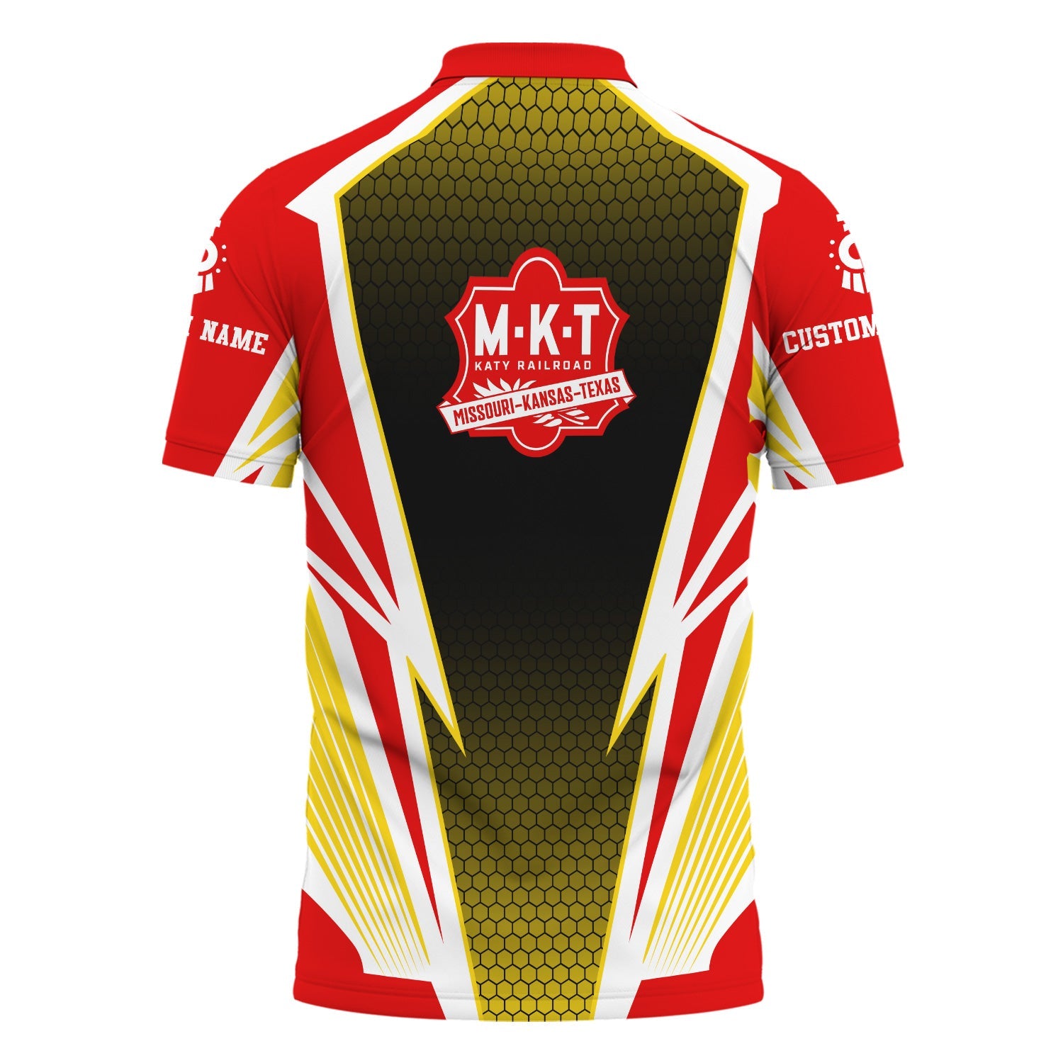 Railspirit Personalized Katy Railroad Polo Shirt Lightning Graphic Style Shirt Gift Idea For Train Lover