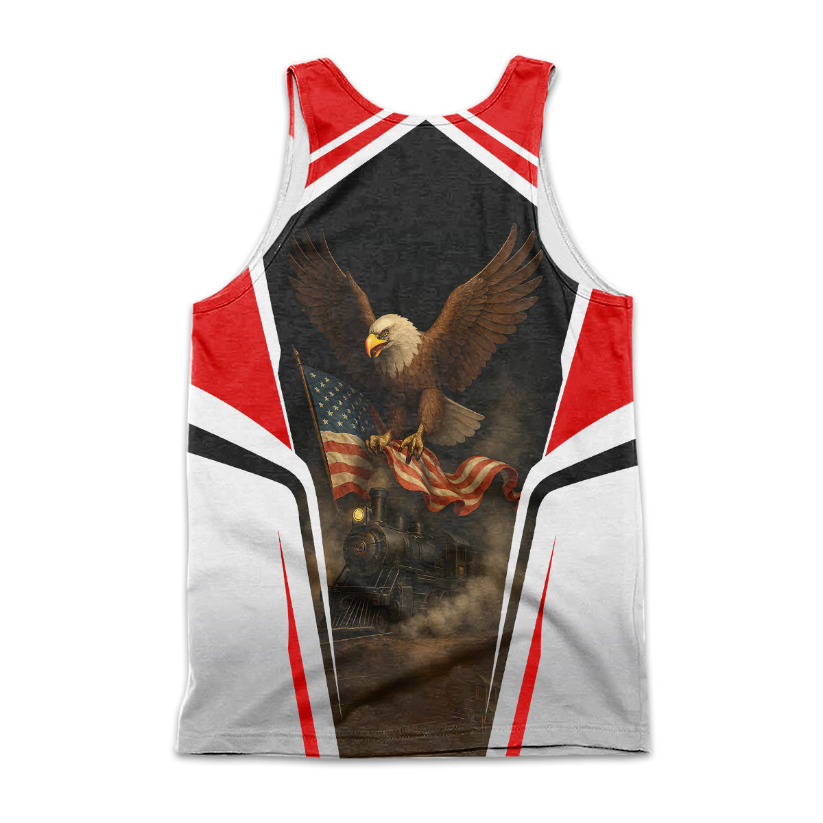 Railspirit Personalized Katy Railroad Men Tank Top American Eagle Vintage Train Shirt