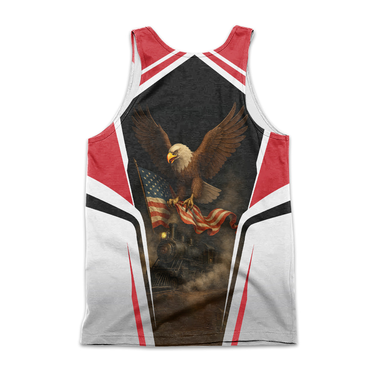 Railspirit Personalized Pacific Electric Railroad Men Tank Top American Eagle Vintage Train Shirt