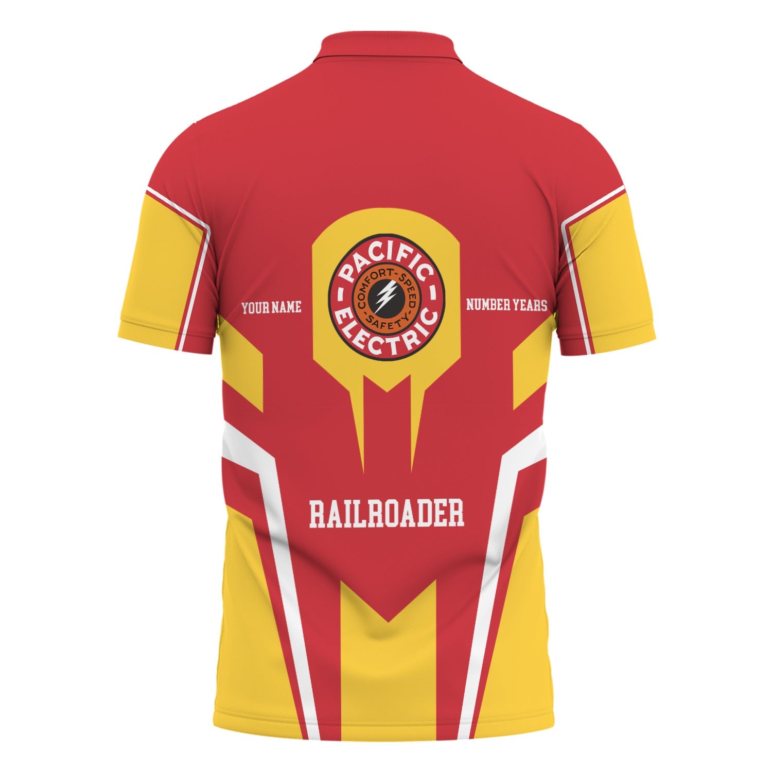 Railspirit Personalized Pacific Electric Railroad Polo Shirt Custom Year Railroader Shirt Gift Idea For Train Lover