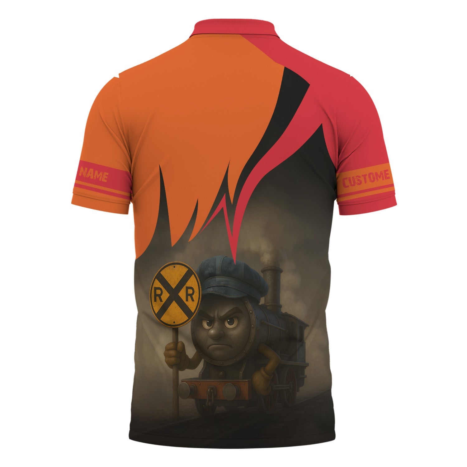 Railspirit Personalized Pacific Electric Railroad Polo Shirt Angry Train Polo Shirt Gift Idea For Train Lover