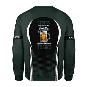 Railspirit Personalized Youngstown & Southern Railroad Sweatshirt Stress Is Caused By Not Having Enough Trains Shirt All Over Print Shirt