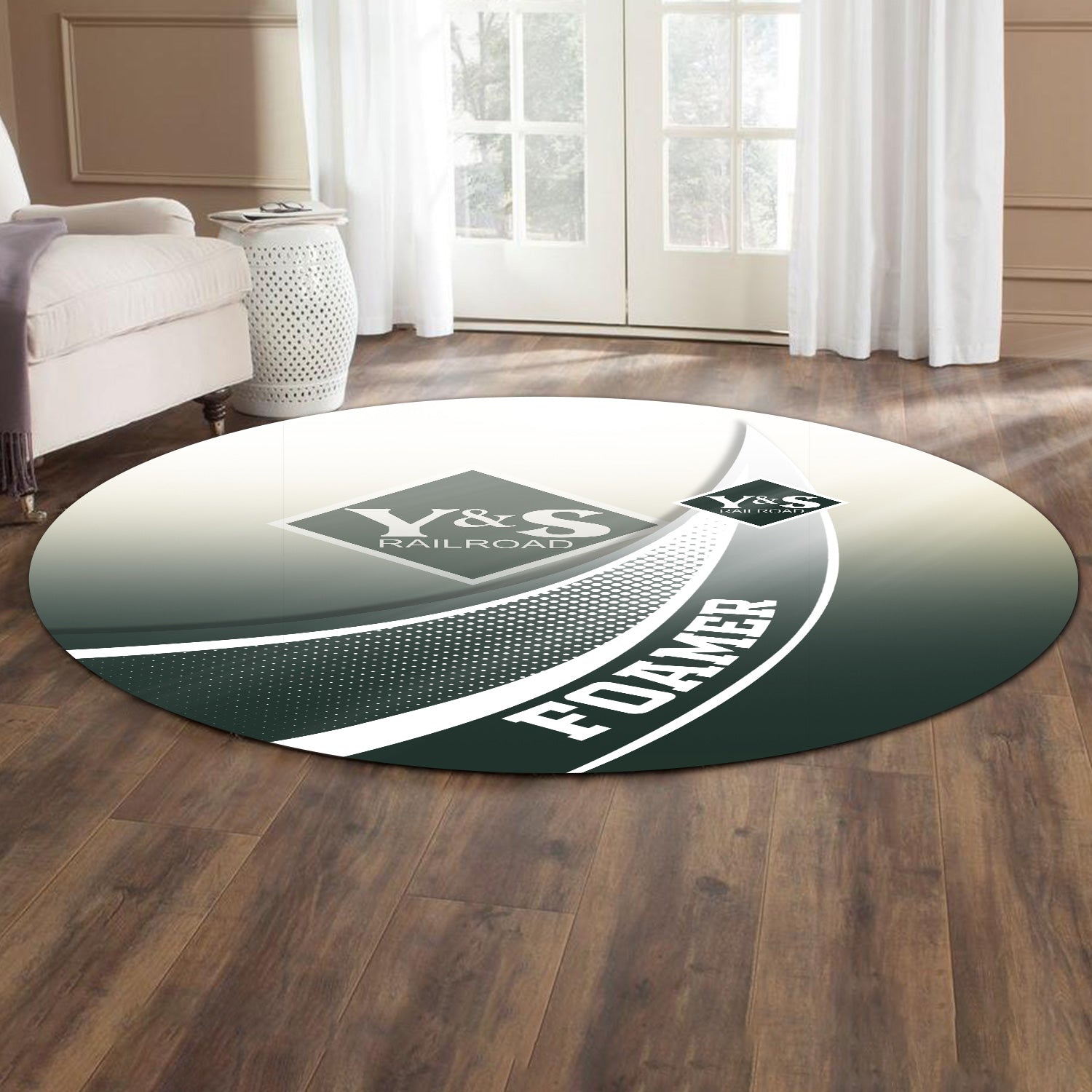 Railspirit Youngstown & Southern Railroad Round Mat Railway-Themed Style Mat Gift Idea For Trainspotter
