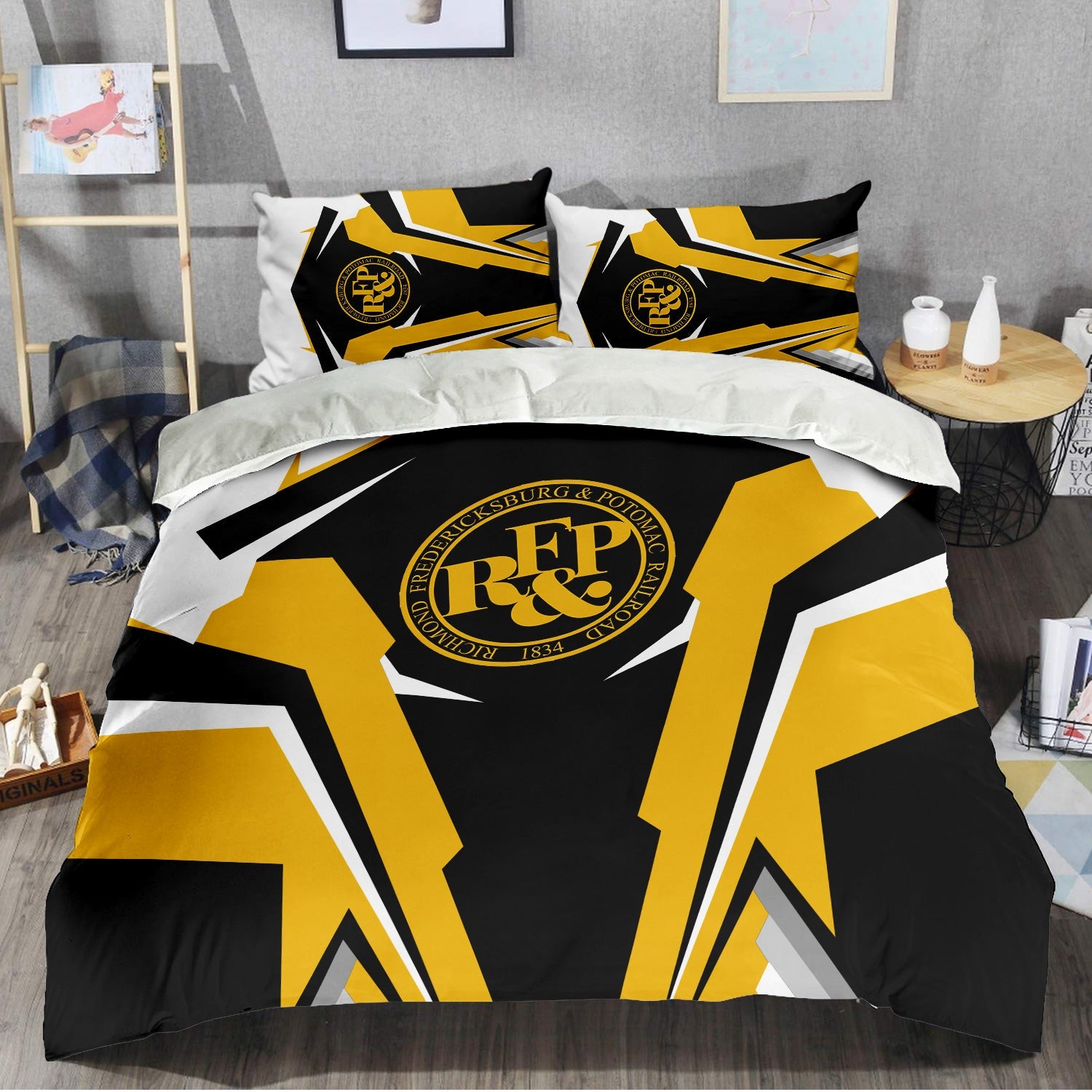 Railspirit Richmond, Fredericksburg And Potomac Railroad Bedding Set Strong Line Style Bedding Set All Over Print